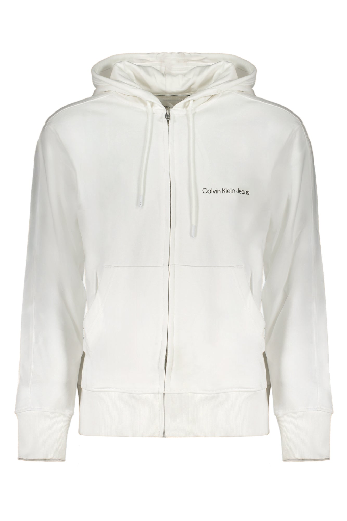 CALVIN KLEIN MENS WHITE ZIP SWEATSHIRT