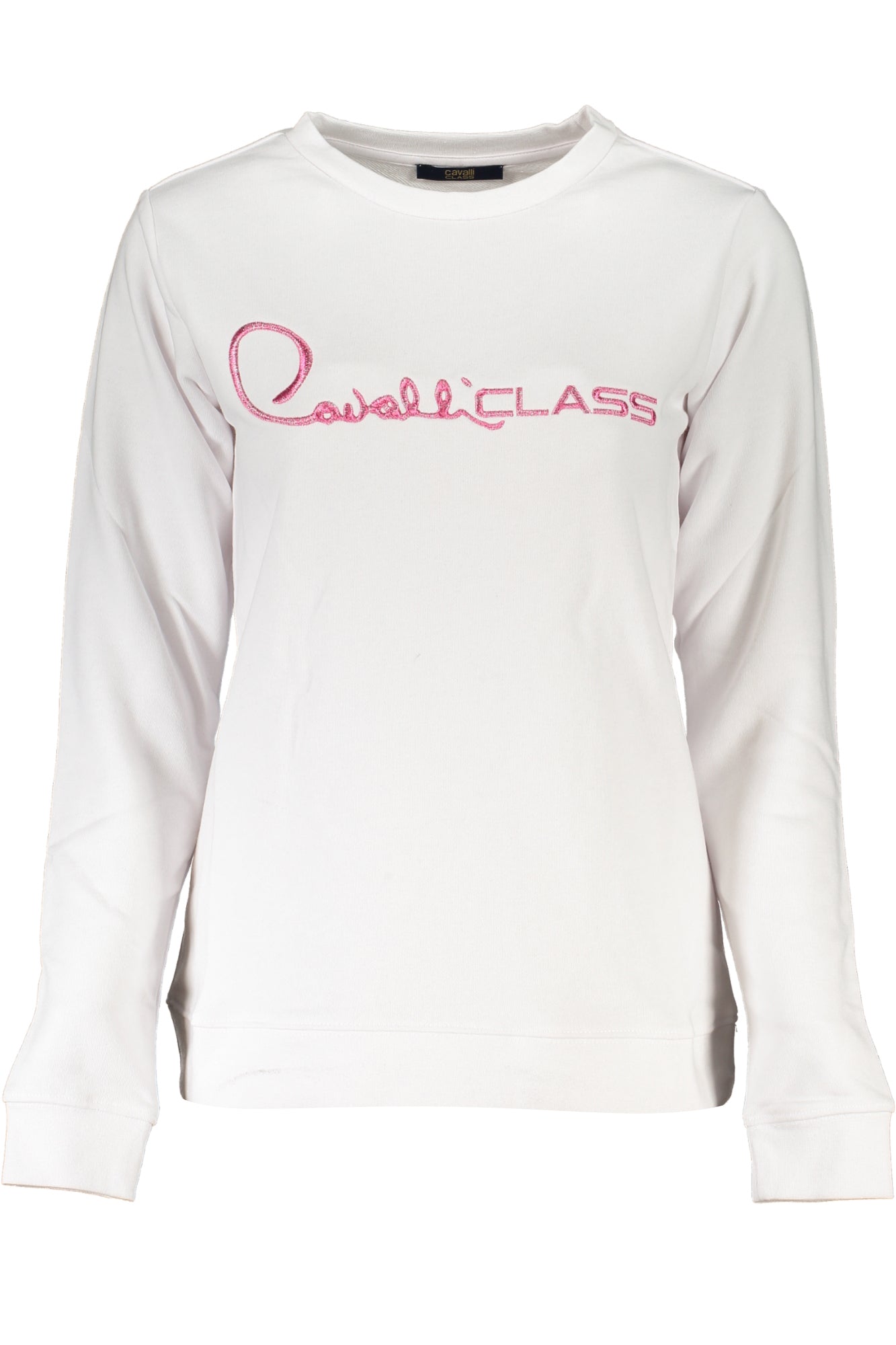 CAVALLI CLASS WOMENS WHITE SWEATSHIRT WITHOUT ZIP