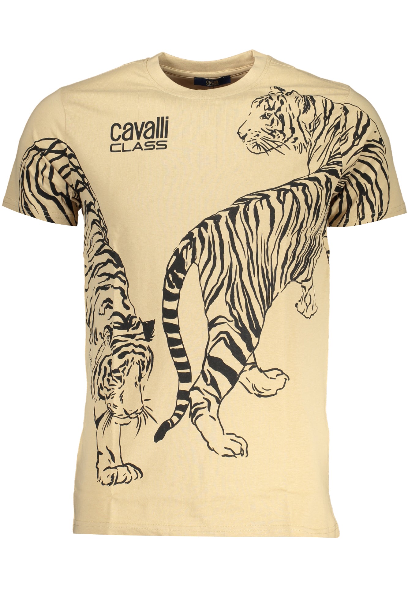 CAVALLI CLASS MENS SHORT SLEEVED T-SHIRT BEIGE