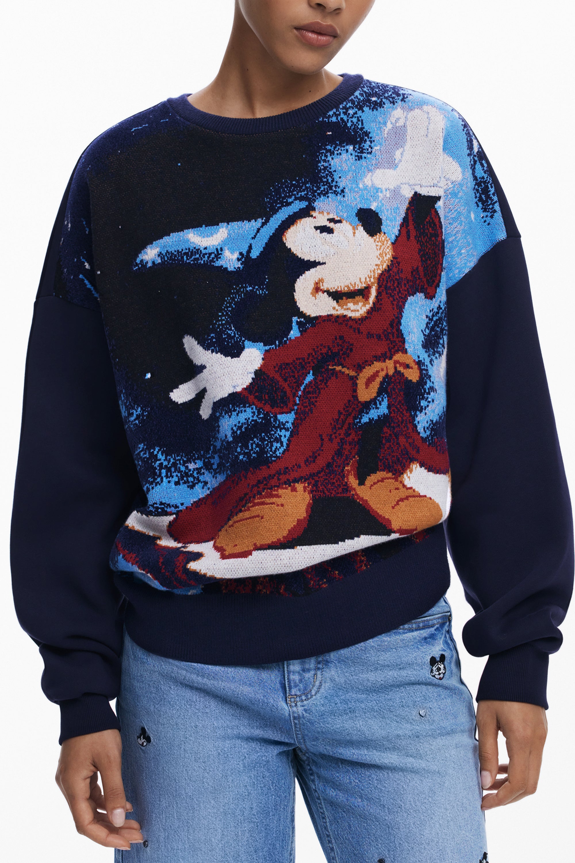 DESIGUAL WOMENS BLUE ZIP-UP SWEATSHIRT