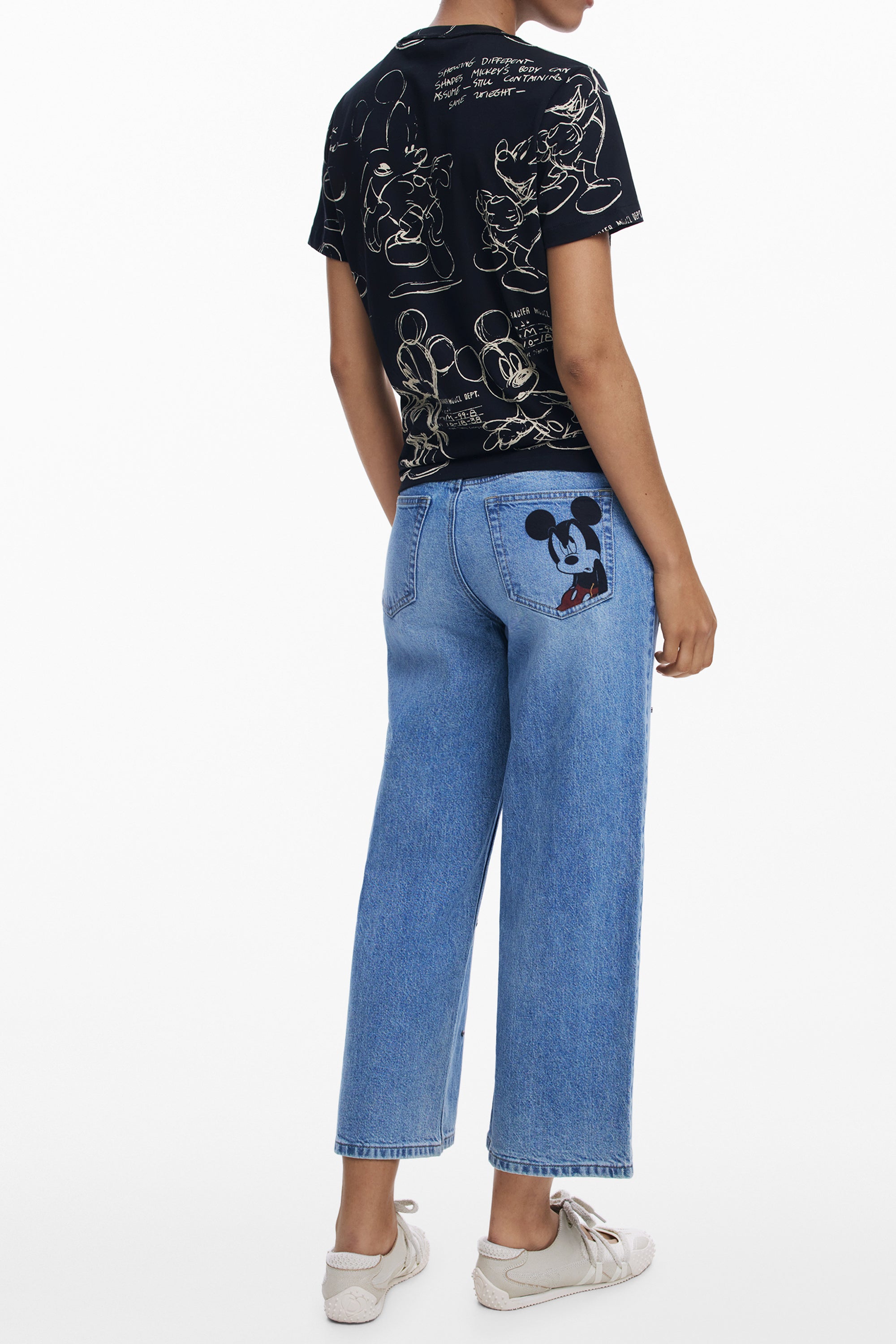 DESIGUAL WOMENS SHORT-SLEEVE T-SHIRT BLACK