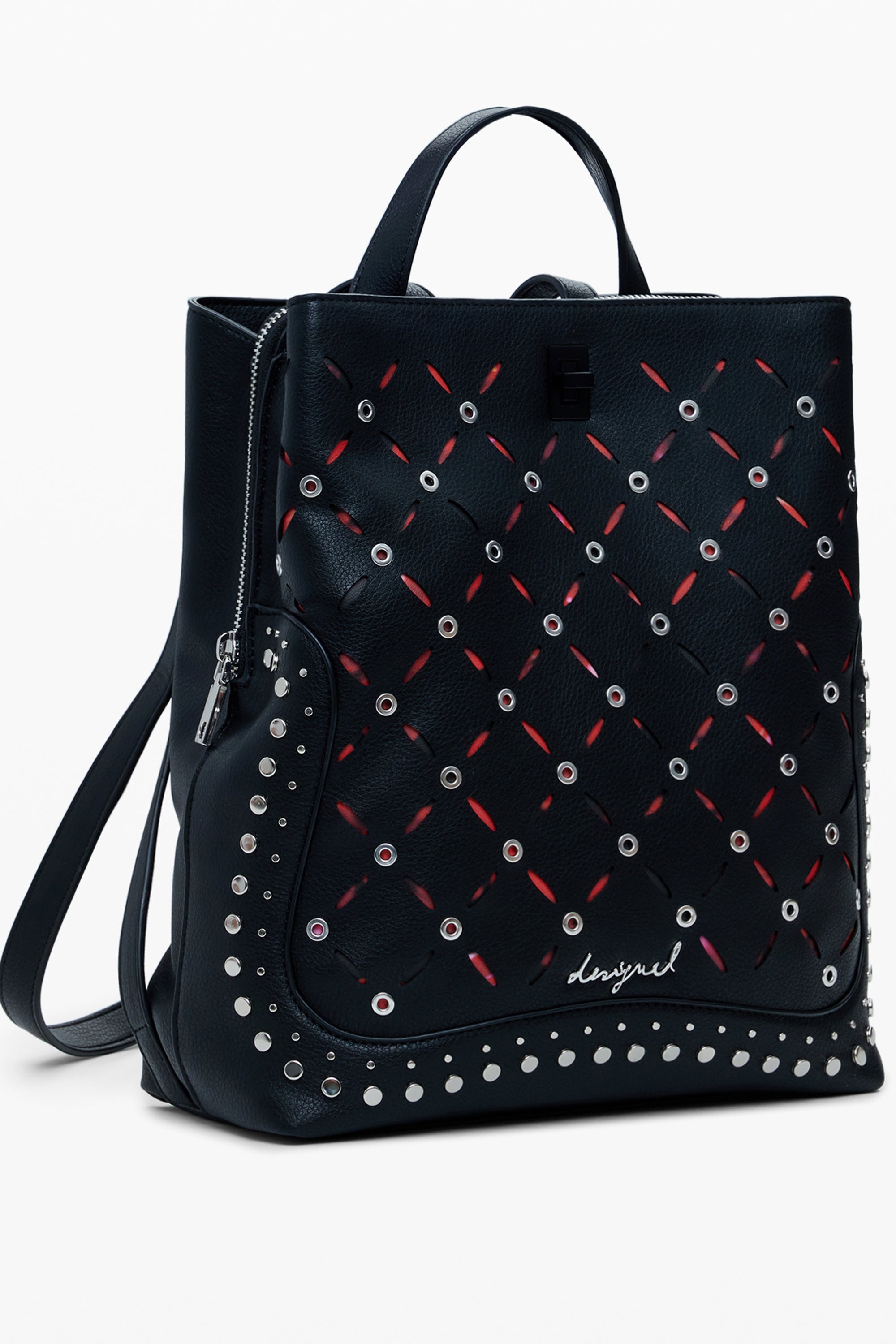 DESIGUAL WOMENS BLACK BACKPACK