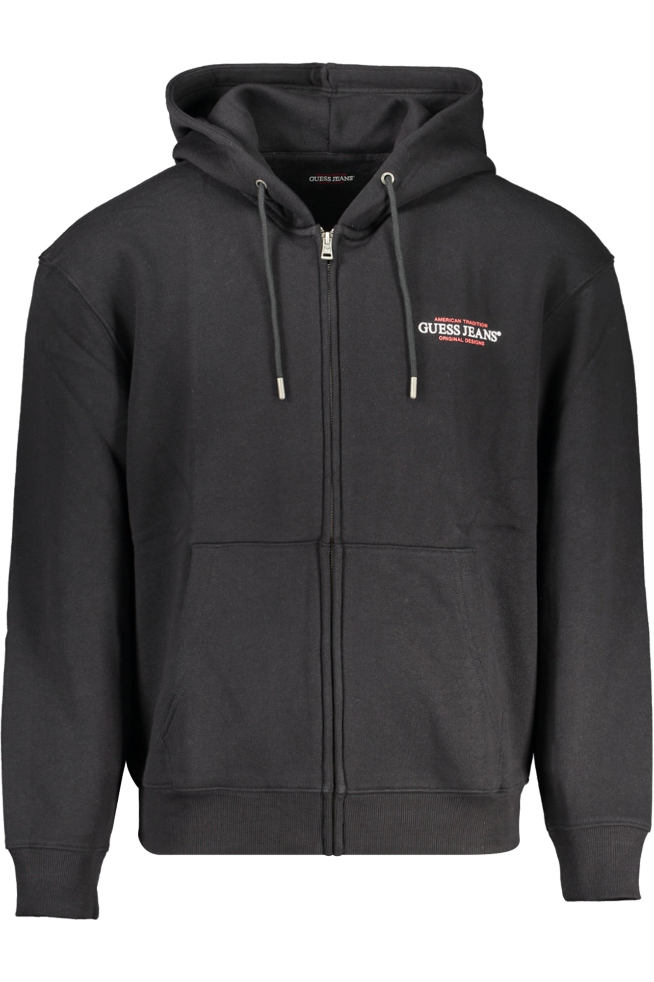 GUESS JEANS MENS ZIP-UP SWEATSHIRT BLACK