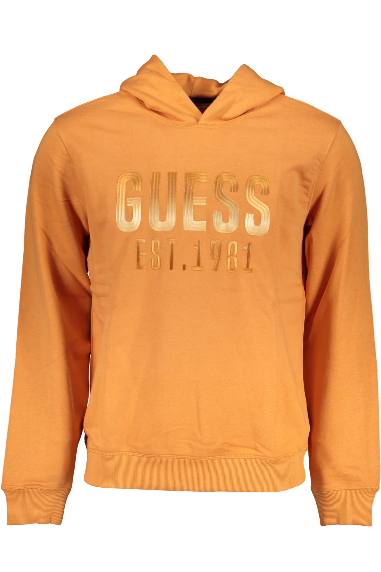 GUESS JEANS MENS ORANGE ZIPLESS SWEATSHIRT