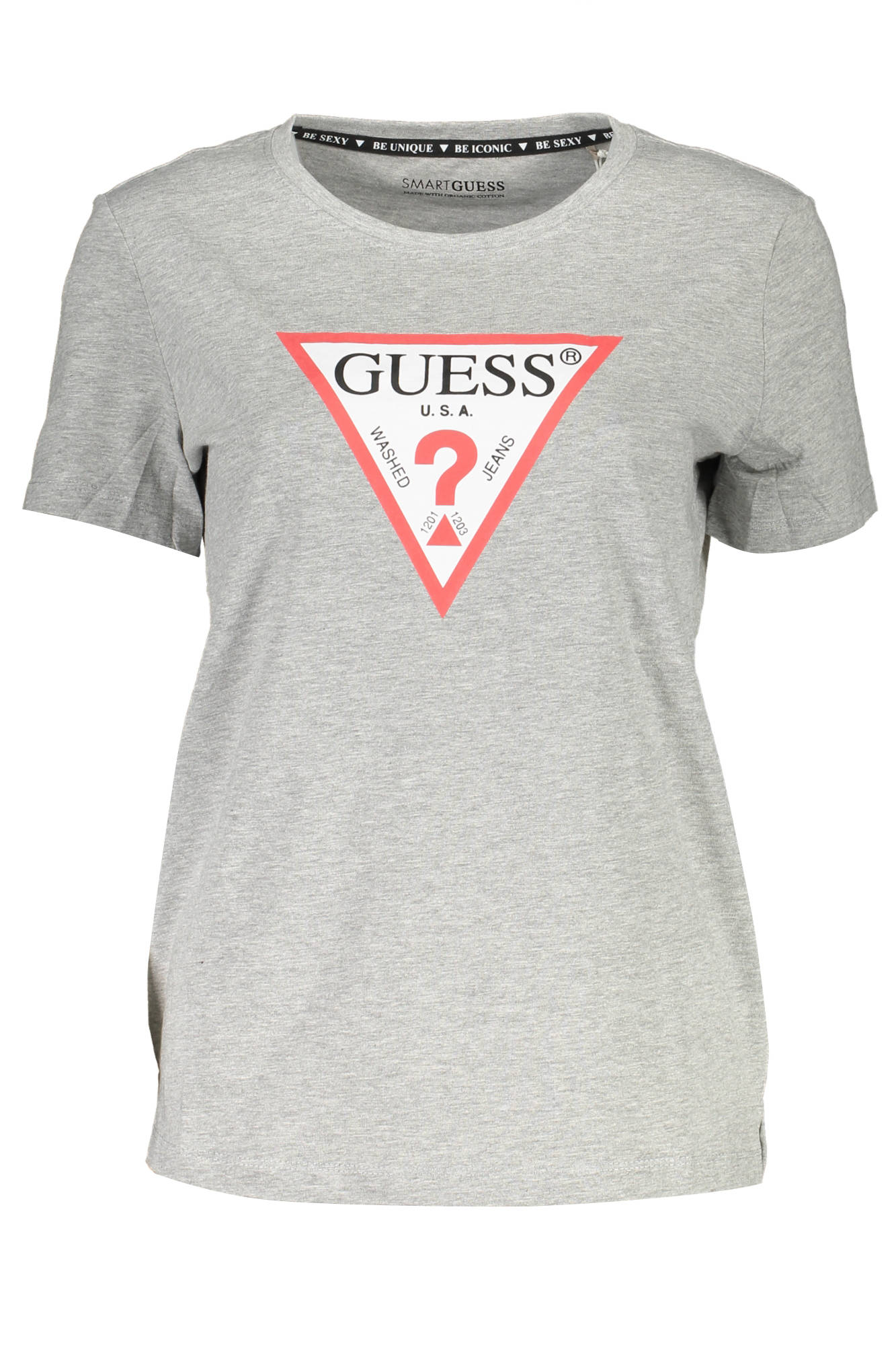 GUESS JEANS SHORT SLEEVE T-SHIRT WOMEN GREY