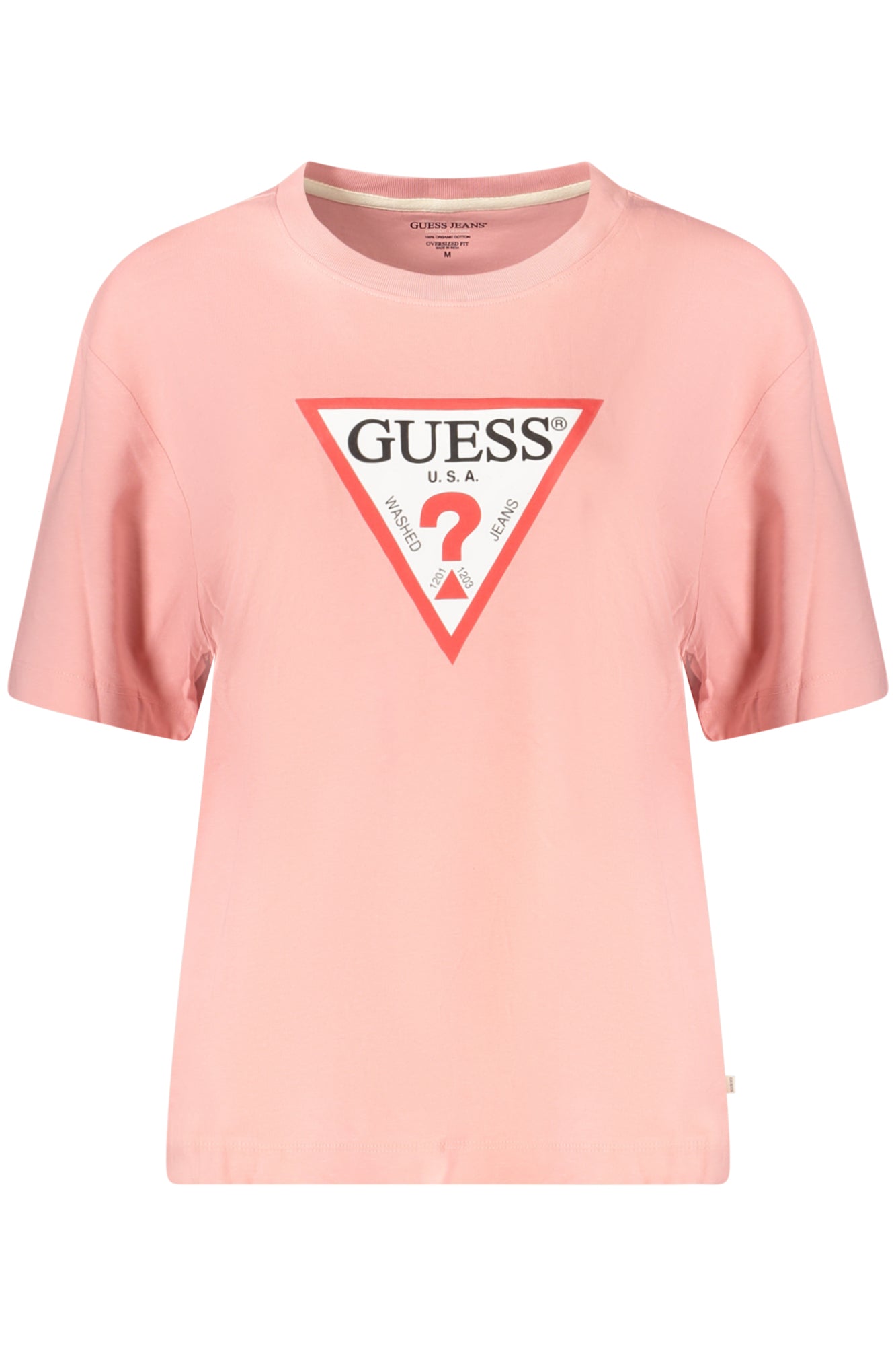 GUESS JEANS WOMENS SHORT SLEEVE T-SHIRT PINK