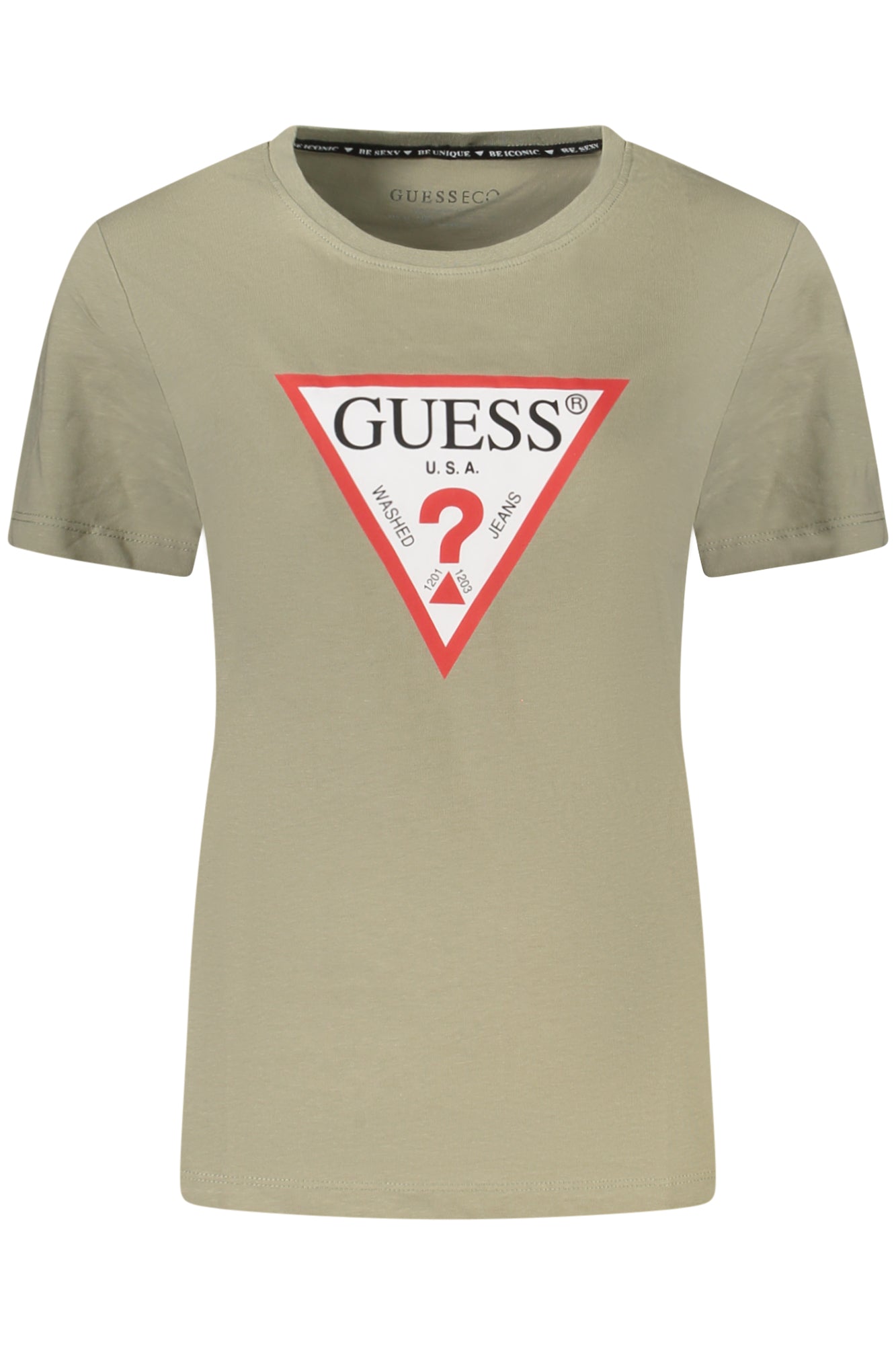 GUESS JEANS GREEN WOMENS SHORT SLEEVE T-SHIRT