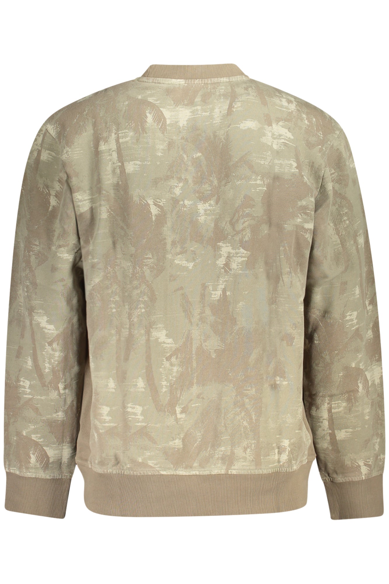 BOSS MENS ZIP-FREE SWEATSHIRT BROWN