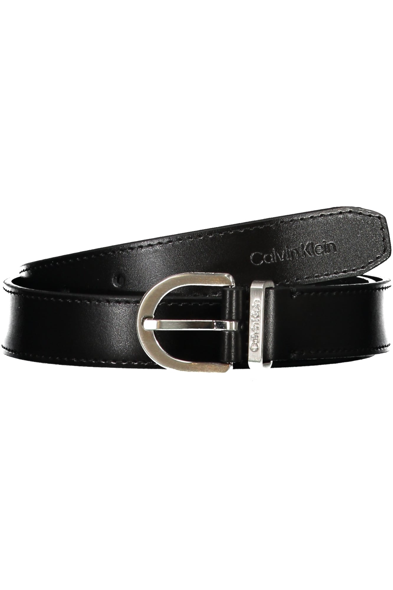 CALVIN KLEIN WOMENS BLACK LEATHER BELT
