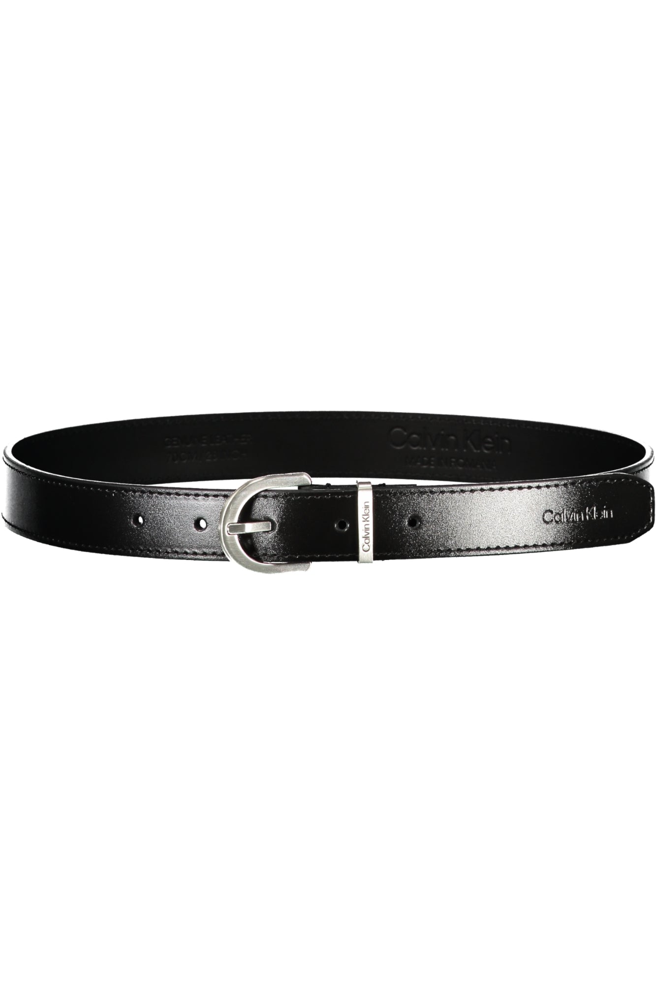 CALVIN KLEIN WOMENS BLACK LEATHER BELT