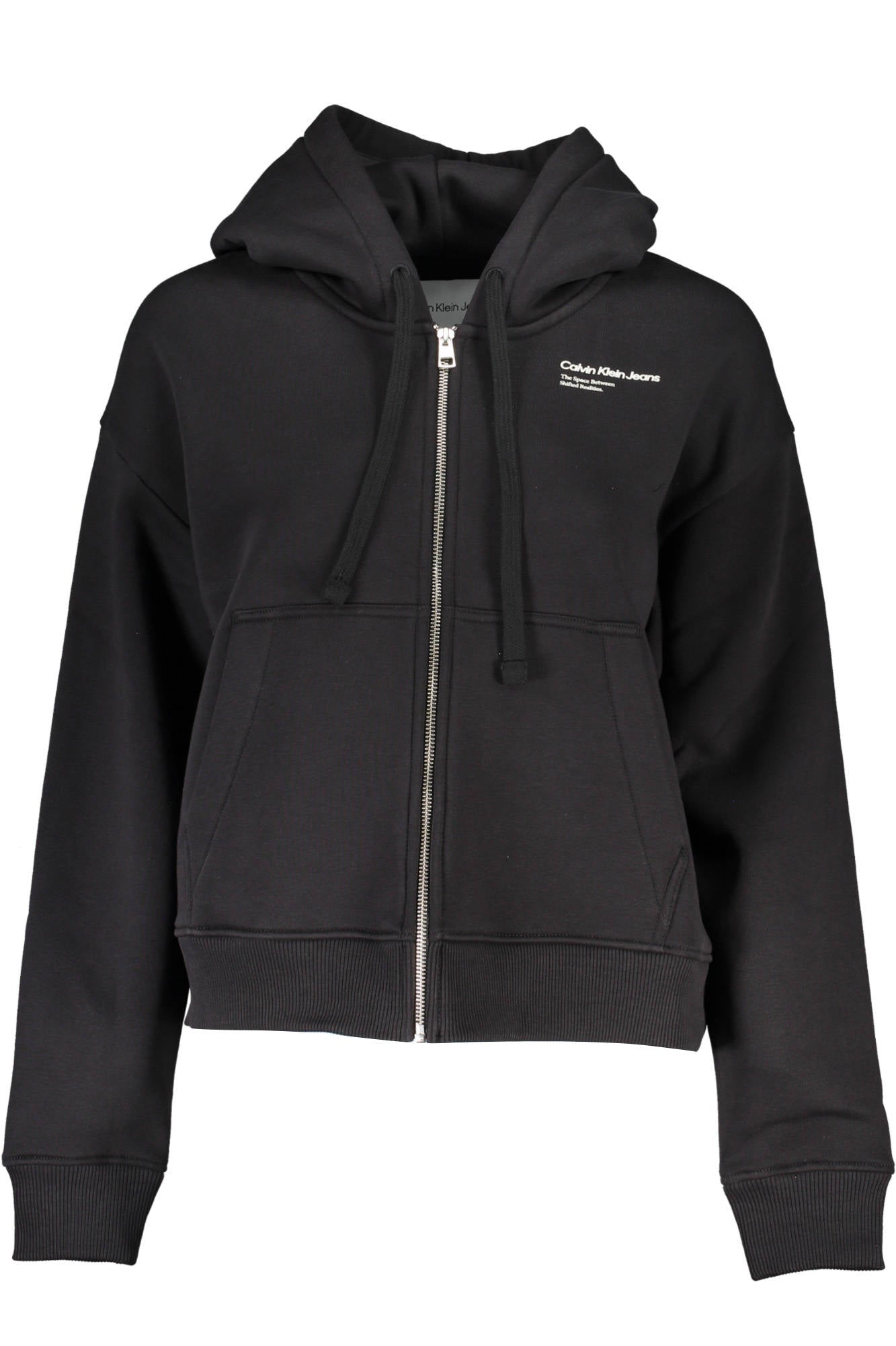 CALVIN KLEIN WOMENS BLACK ZIP SWEATSHIRT