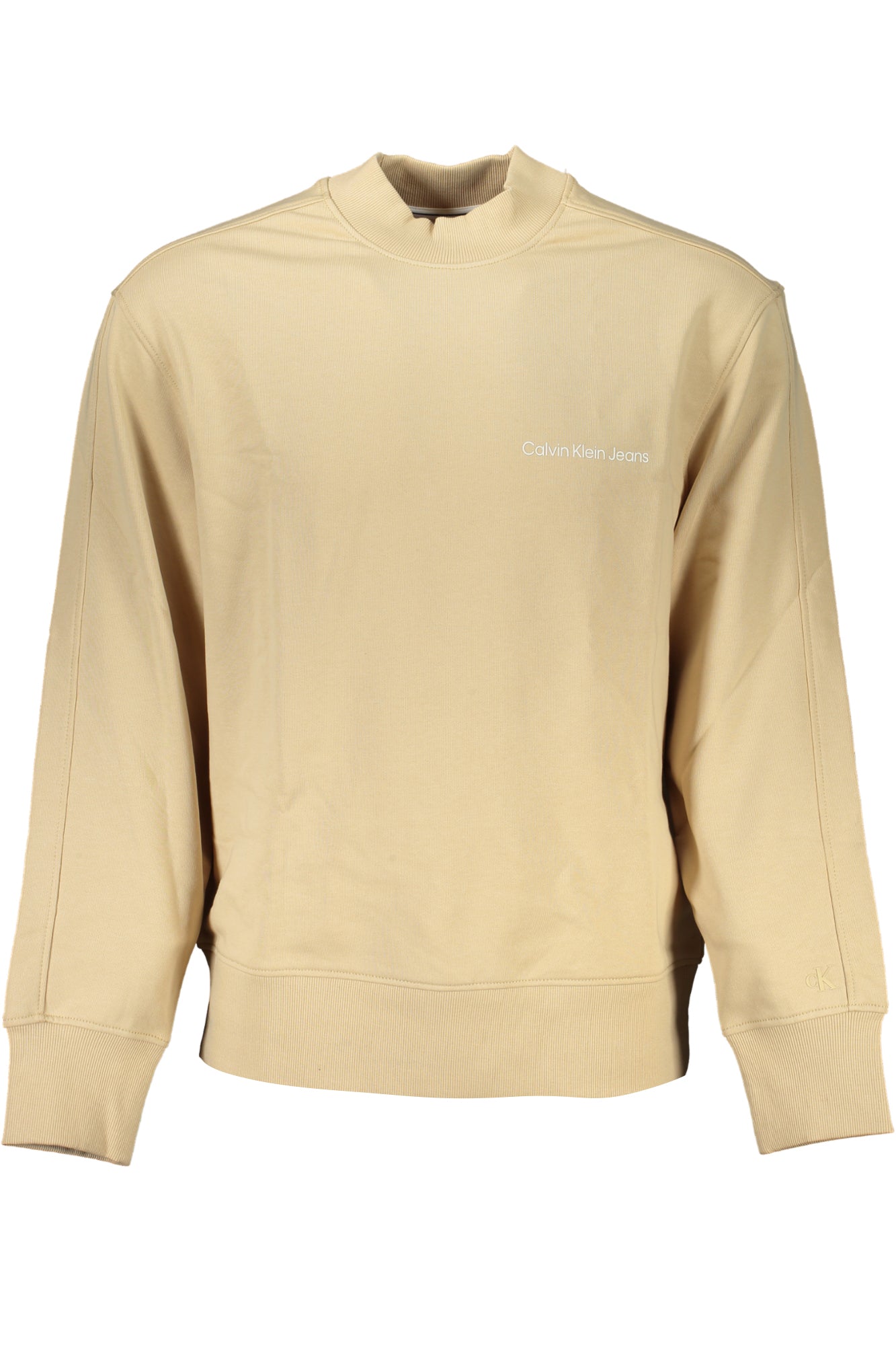 CALVIN KLEIN MENS BEIGE ZIPLESS SWEATSHIRT