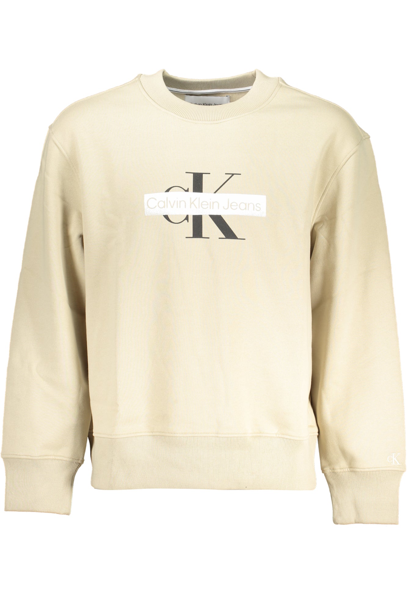CALVIN KLEIN MENS BEIGE ZIPLESS SWEATSHIRT
