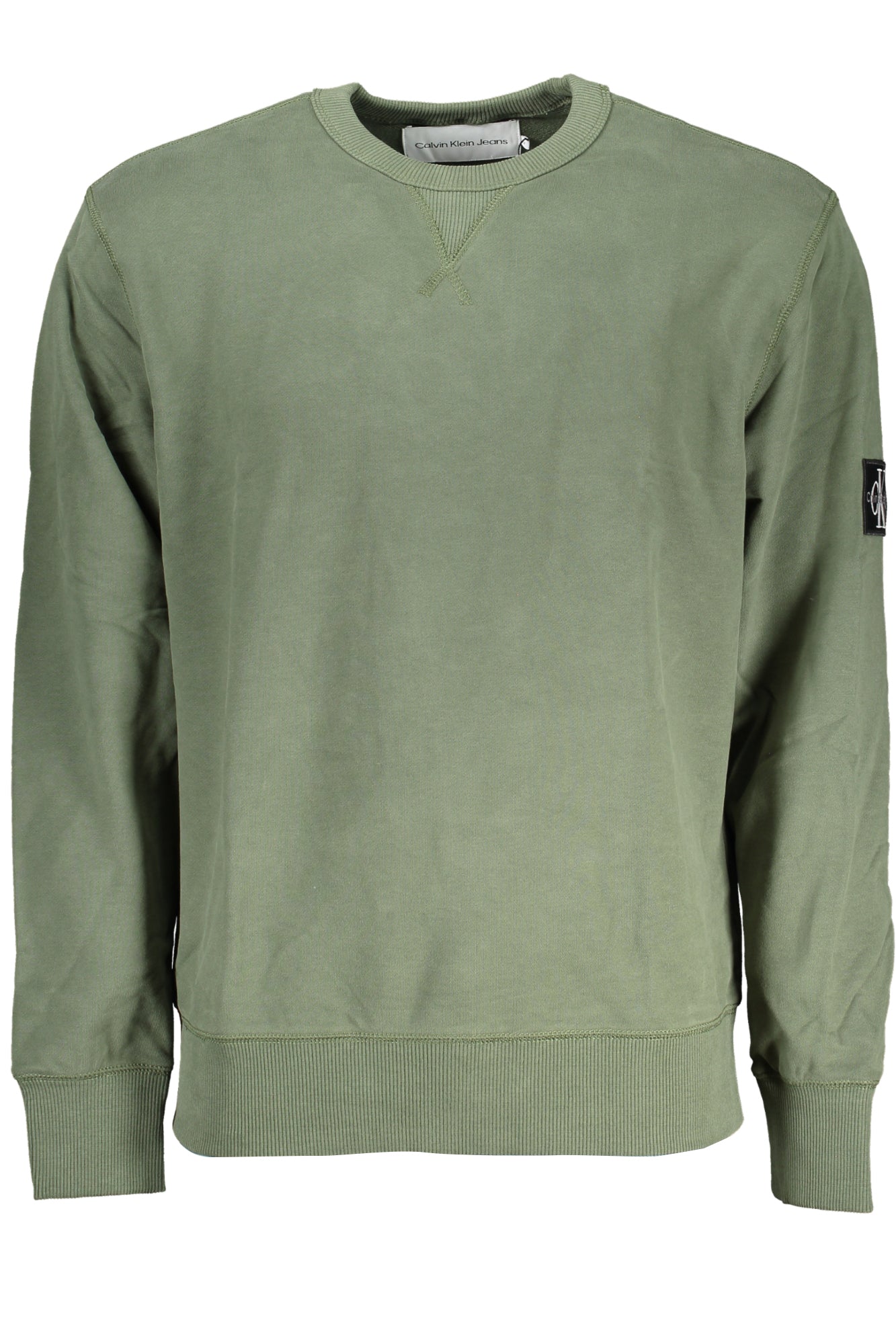 CALVIN KLEIN MENS GREEN ZIPLESS SWEATSHIRT
