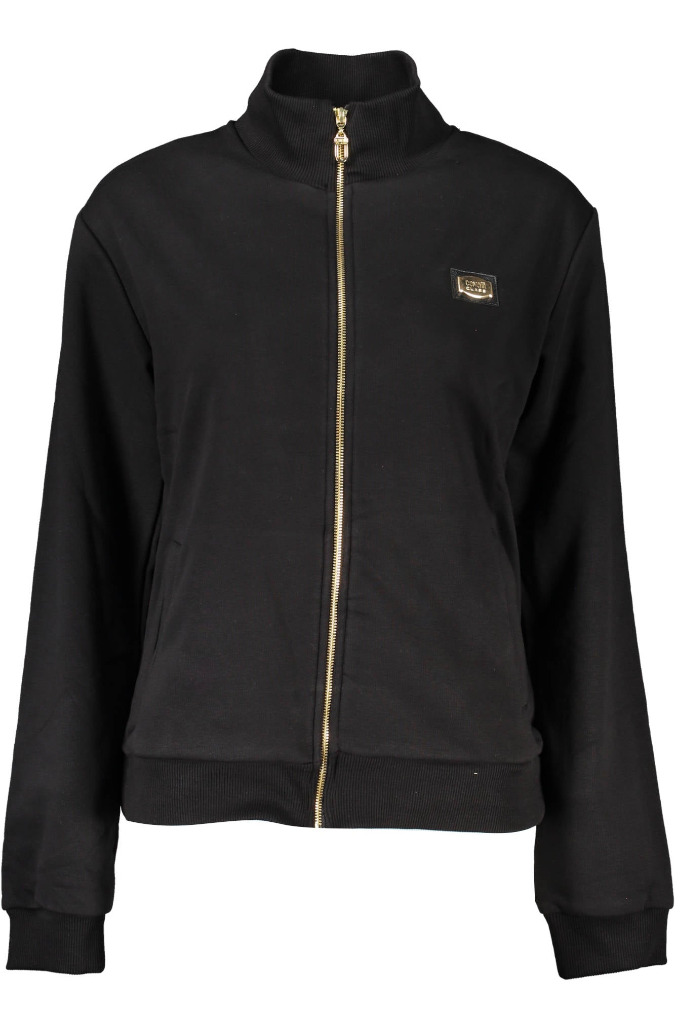 CAVALLI CLASS WOMENS ZIP-UP SWEATSHIRT BLACK