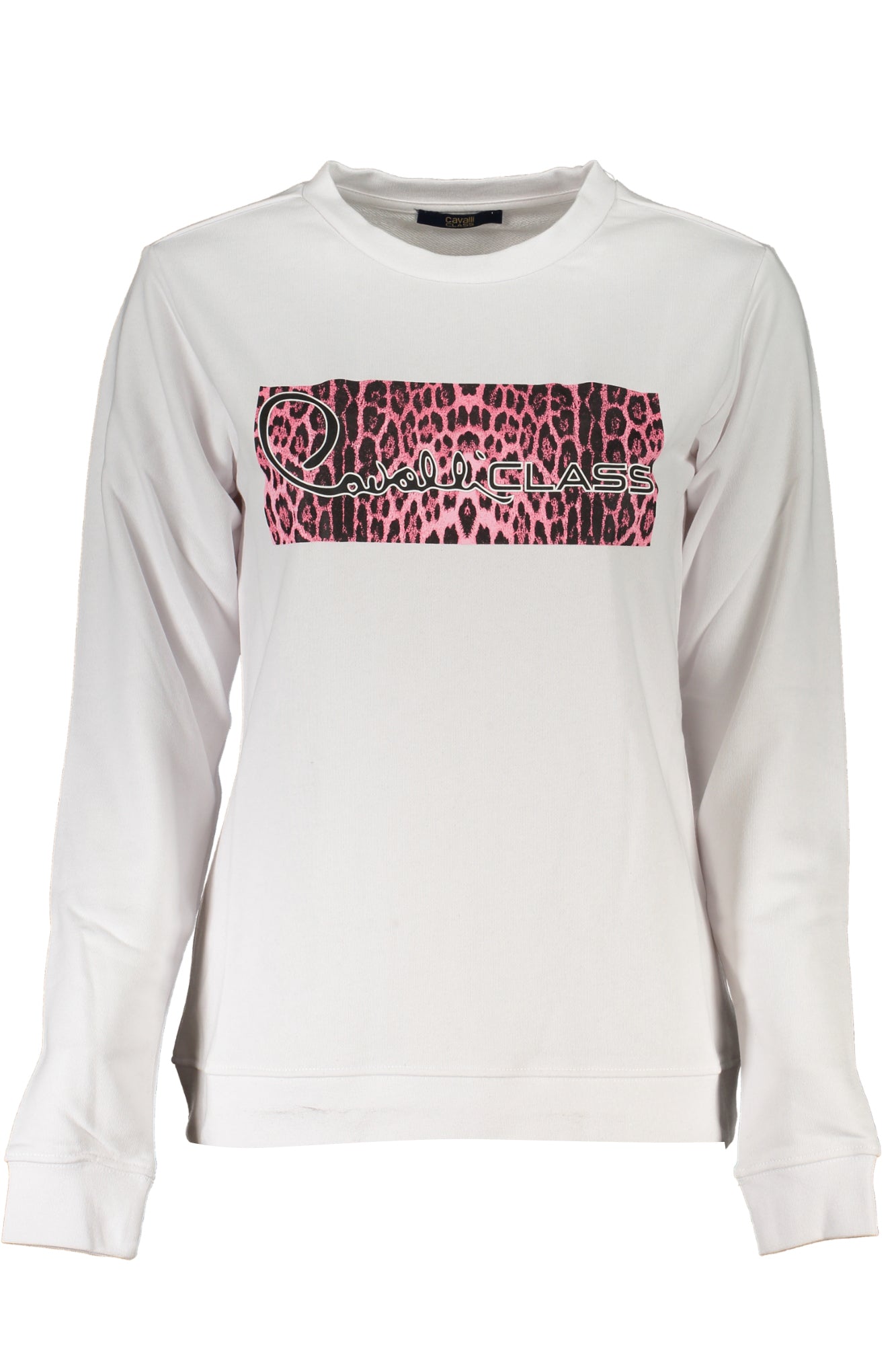 CAVALLI CLASS WOMENS WHITE SWEATSHIRT WITHOUT ZIP