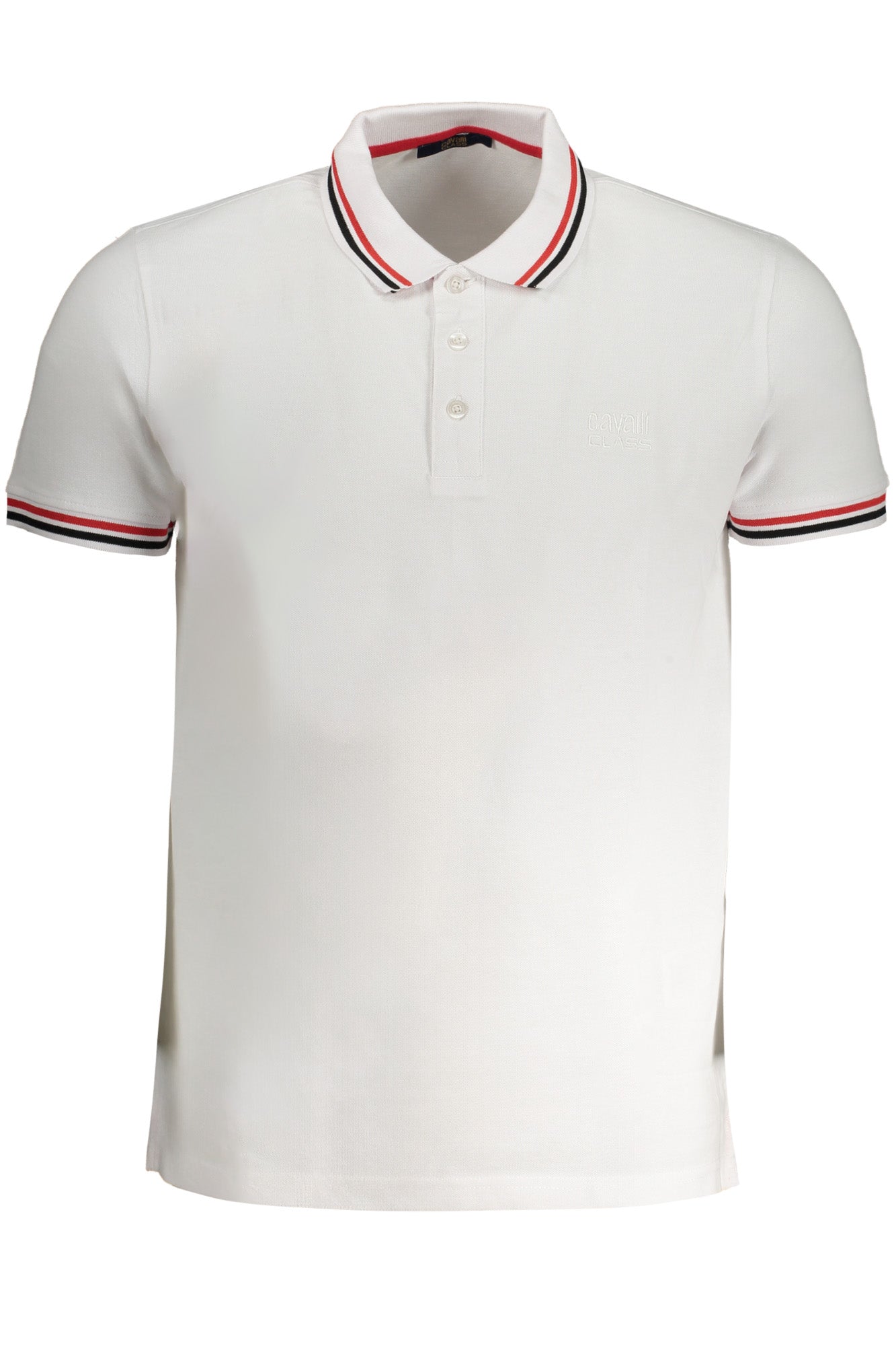 CAVALLI CLASS MENS WHITE SHORT SLEEVED POLO SHIRT