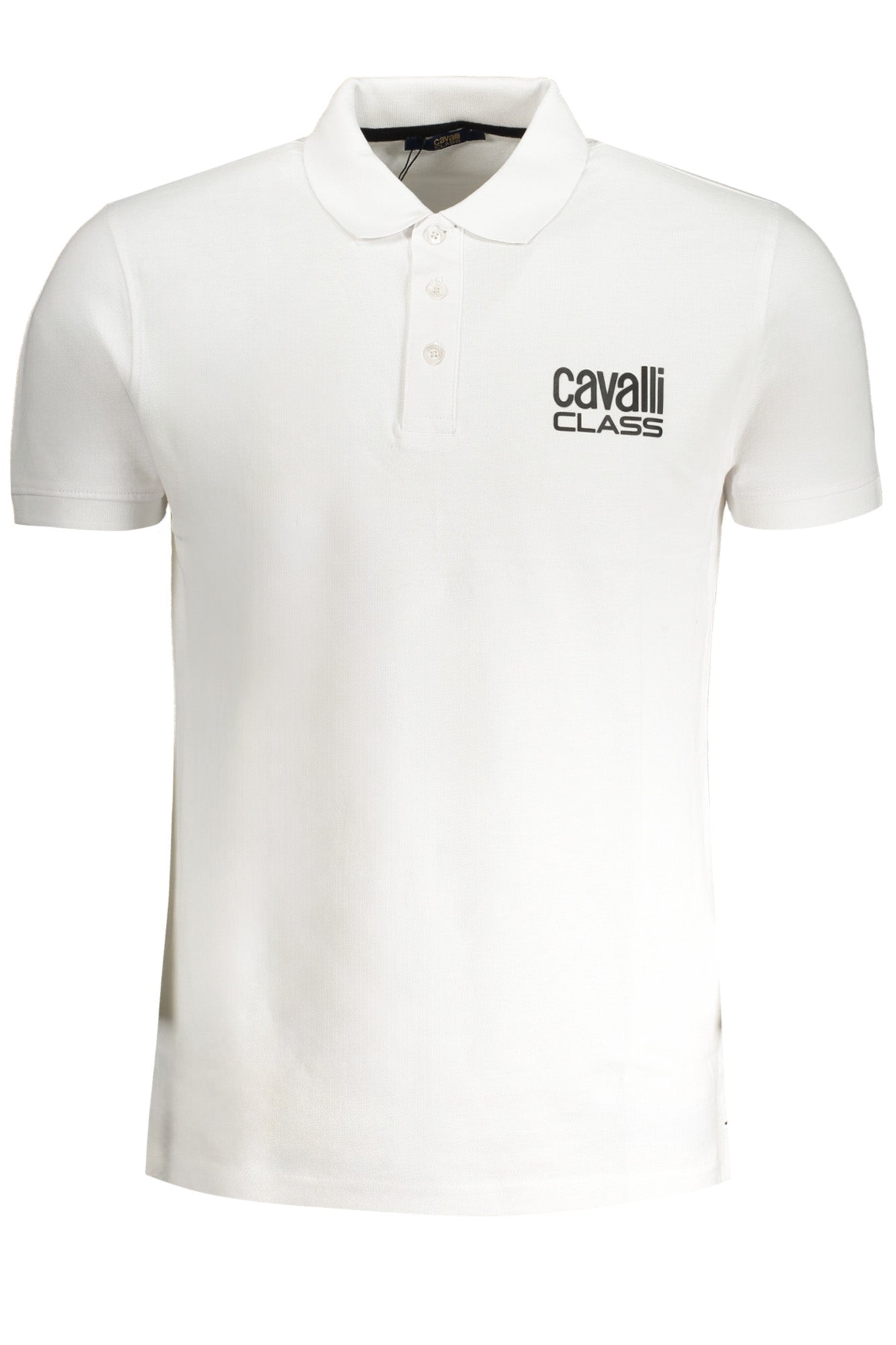 CAVALLI CLASS MENS WHITE SHORT SLEEVED POLO SHIRT