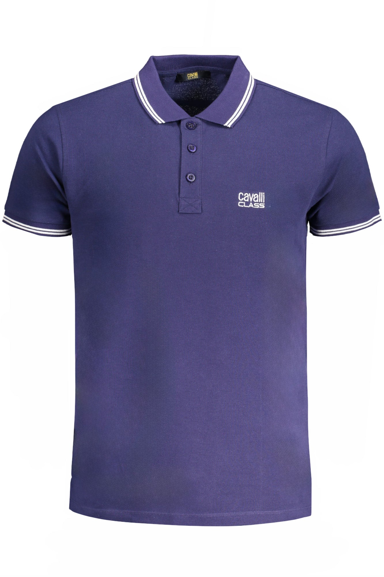 CAVALLI CLASS MENS SHORT SLEEVED POLO SHIRT BLUE
