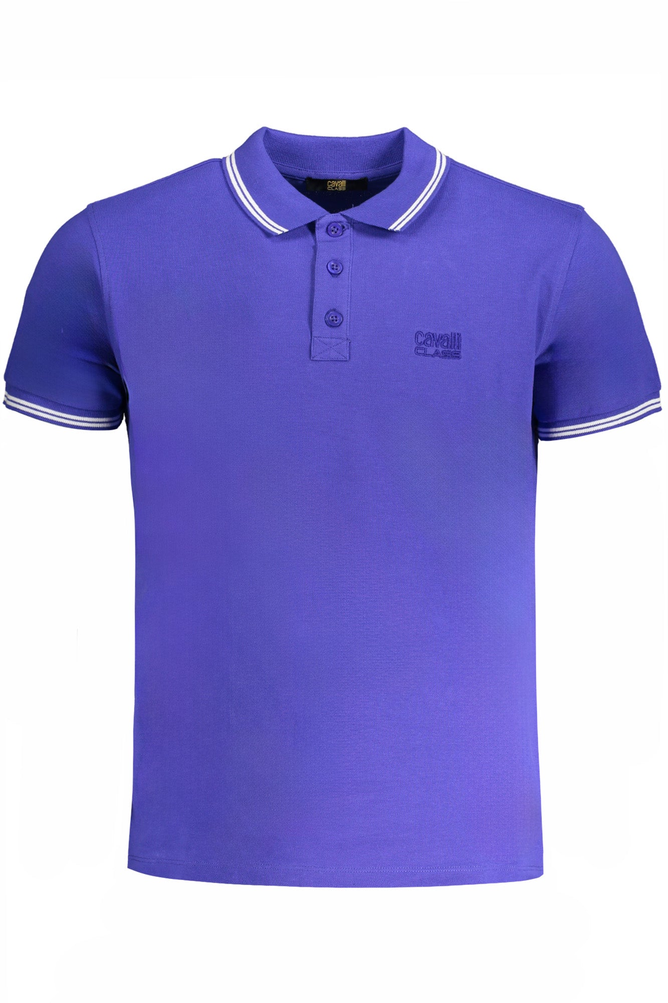 CAVALLI CLASS MENS SHORT SLEEVED POLO SHIRT BLUE