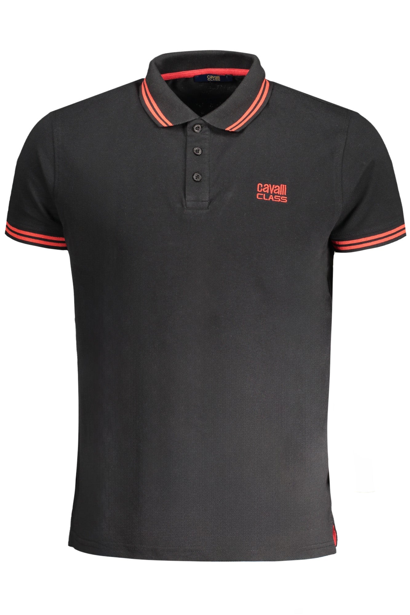 CAVALLI CLASS MENS SHORT SLEEVED POLO SHIRT BLACK