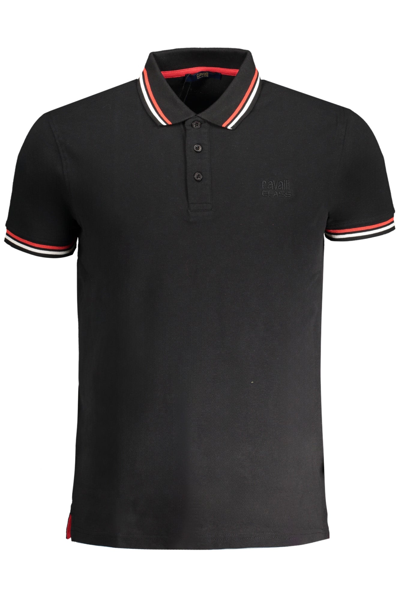CAVALLI CLASS MENS SHORT SLEEVED POLO SHIRT BLACK