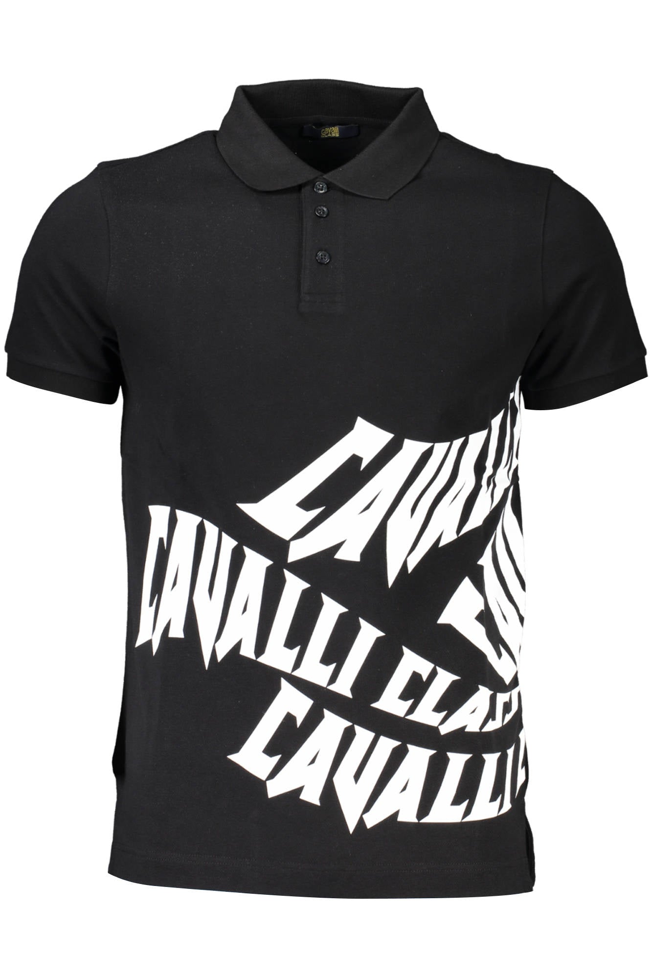 CAVALLI CLASS POLO SHORT SLEEVE MEN BLACK