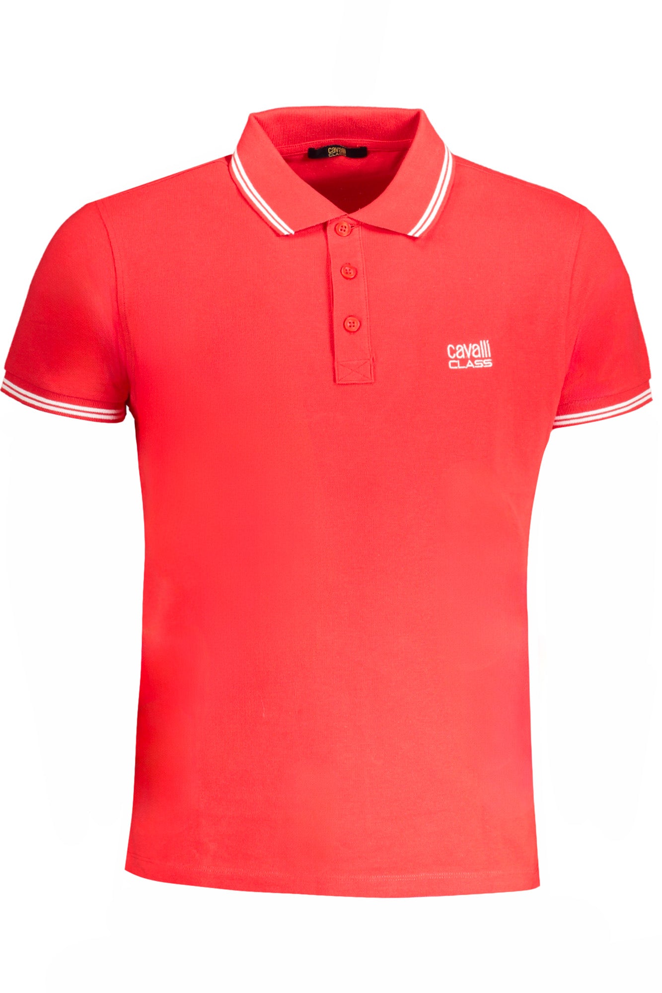 CAVALLI CLASS MENS SHORT SLEEVED POLO SHIRT RED