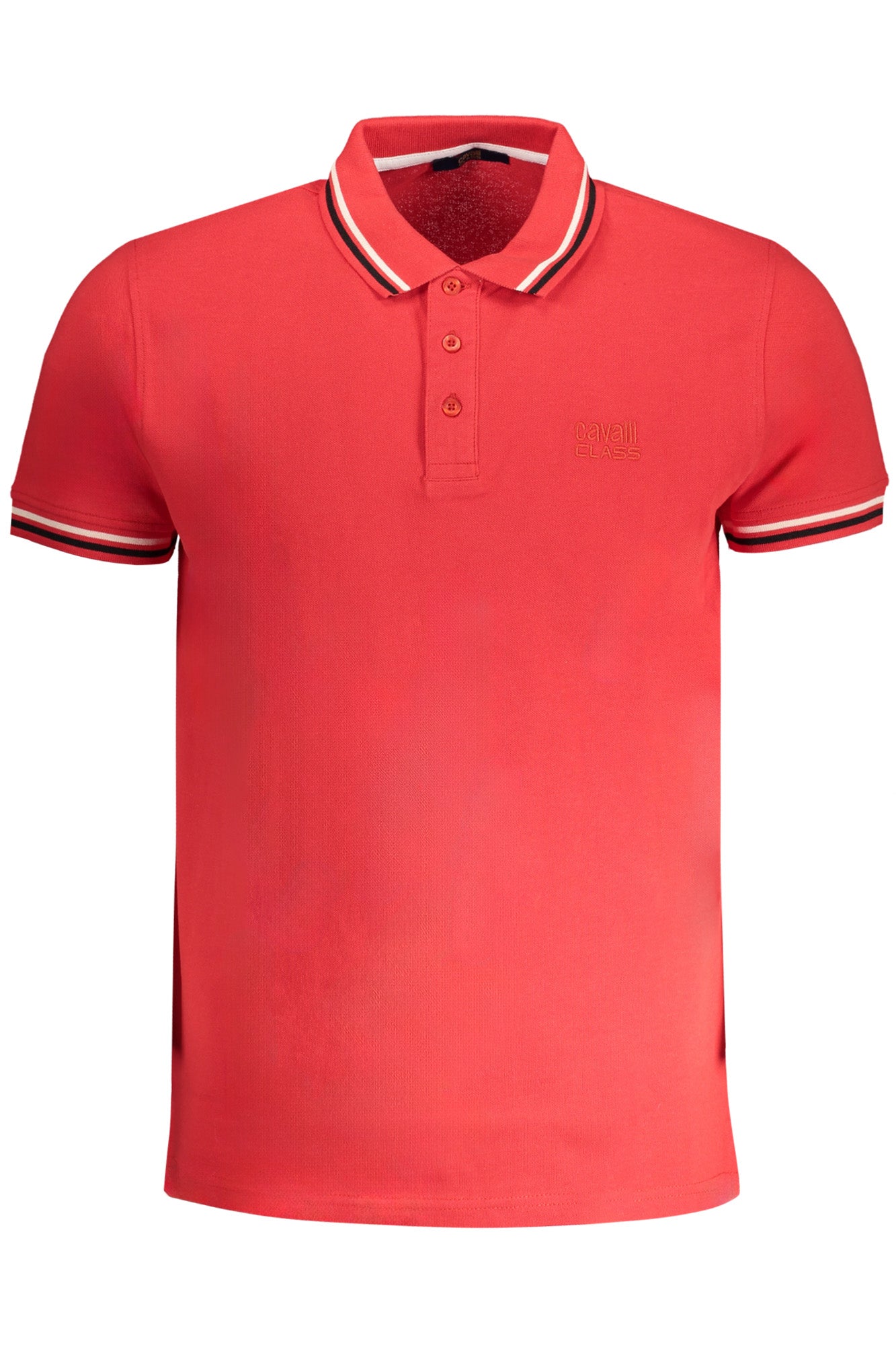 CAVALLI CLASS MENS SHORT SLEEVED POLO SHIRT RED