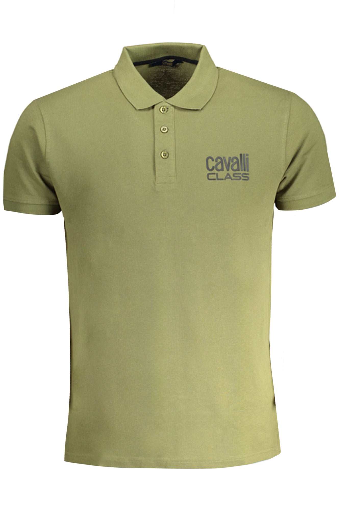 CAVALLI CLASS MENS GREEN SHORT SLEEVED POLO SHIRT