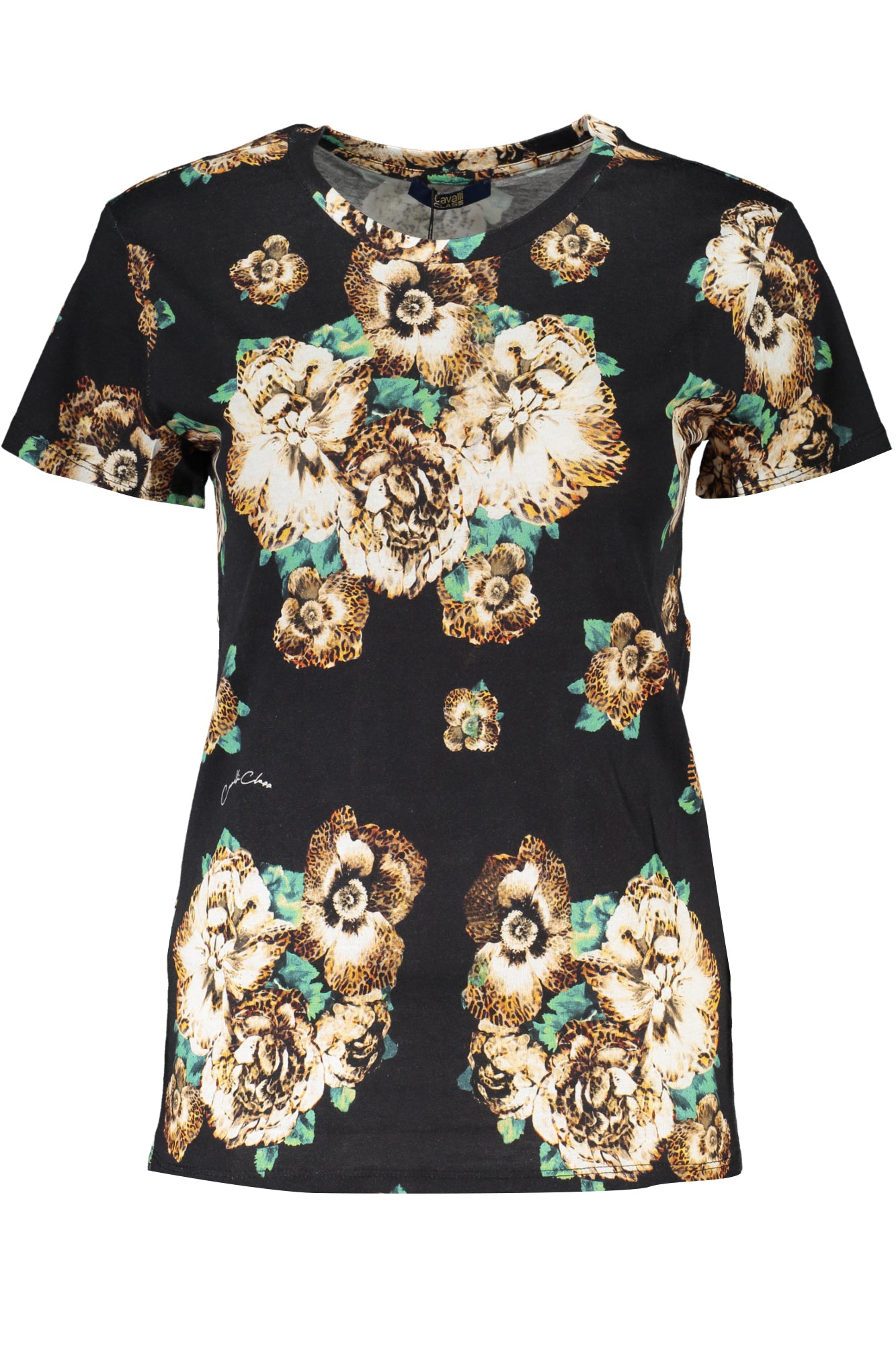 CAVALLI CLASS WOMENS SHORT SLEEVE T-SHIRT BLACK