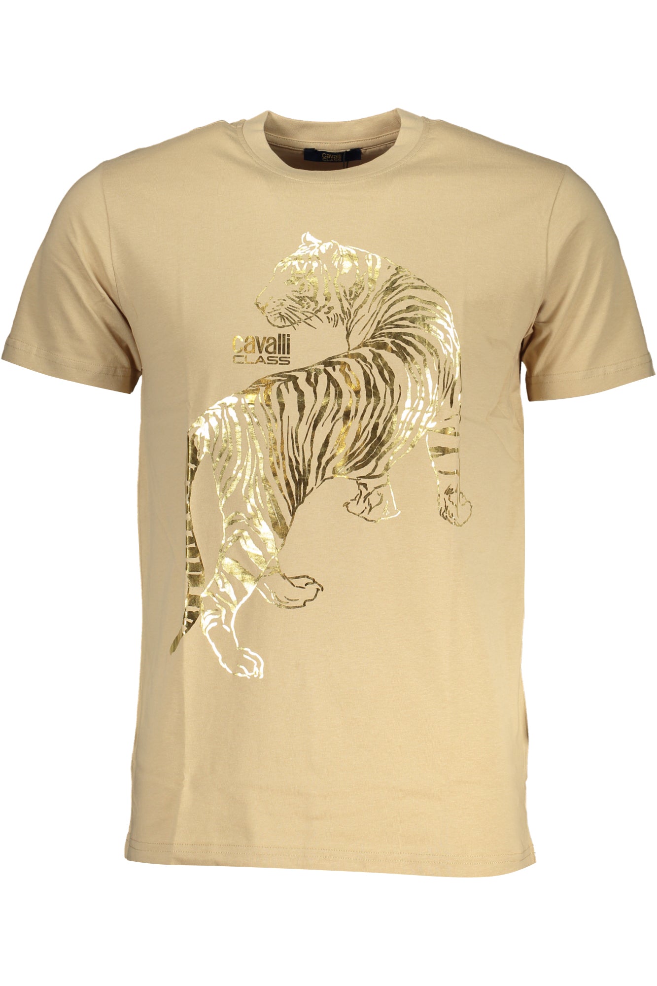 CAVALLI CLASS MENS SHORT SLEEVED T-SHIRT BEIGE