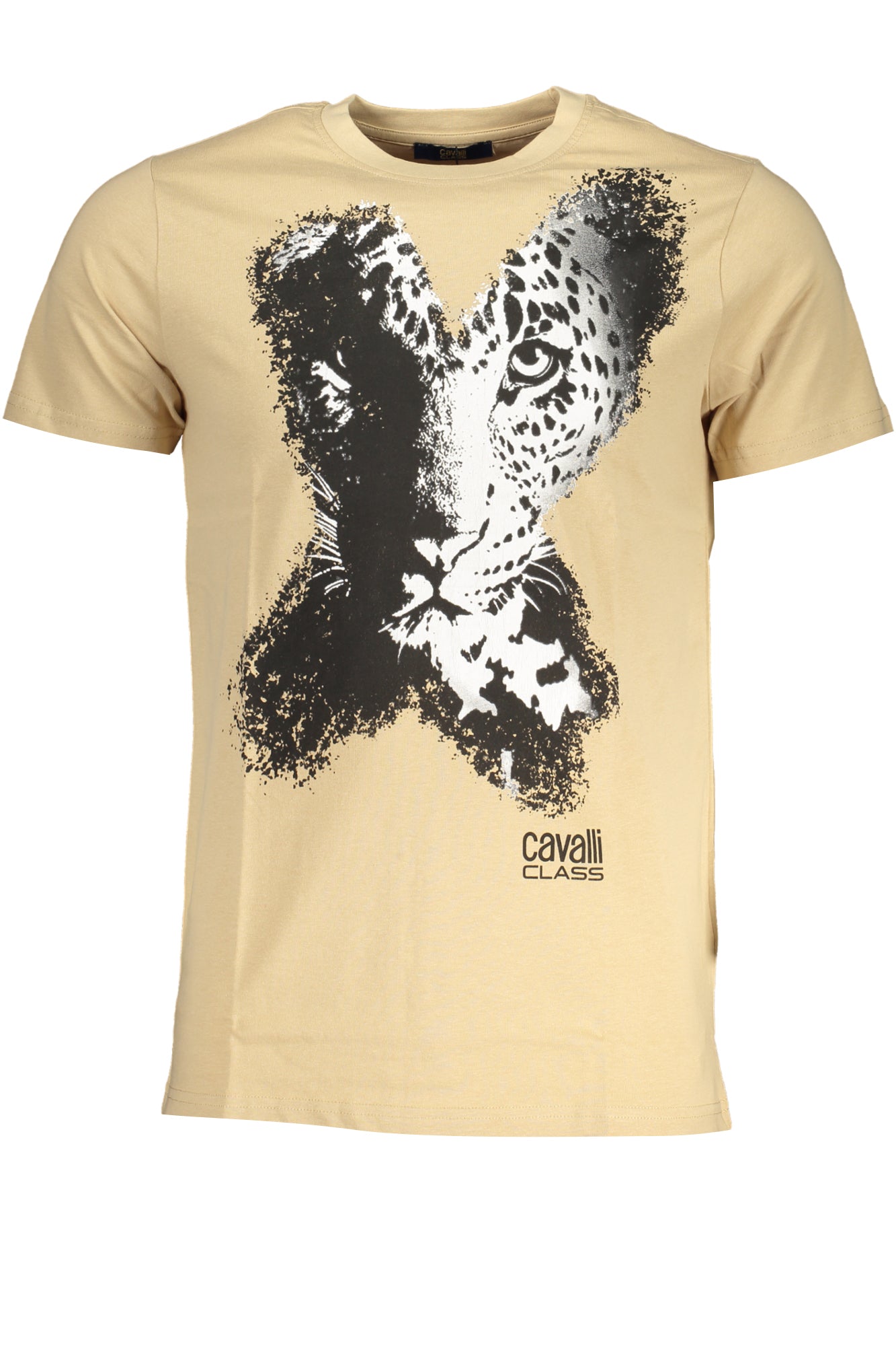 CAVALLI CLASS MENS SHORT SLEEVED T-SHIRT BEIGE