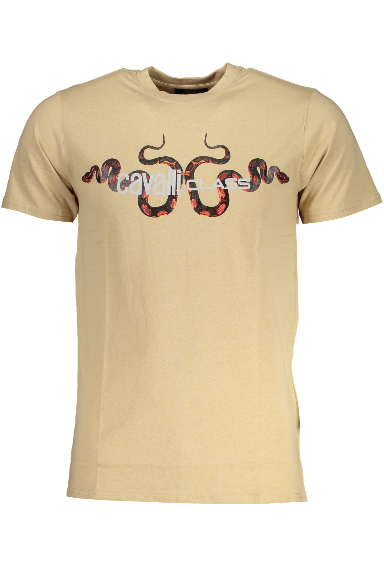 CAVALLI CLASS MENS SHORT SLEEVED T-SHIRT BEIGE