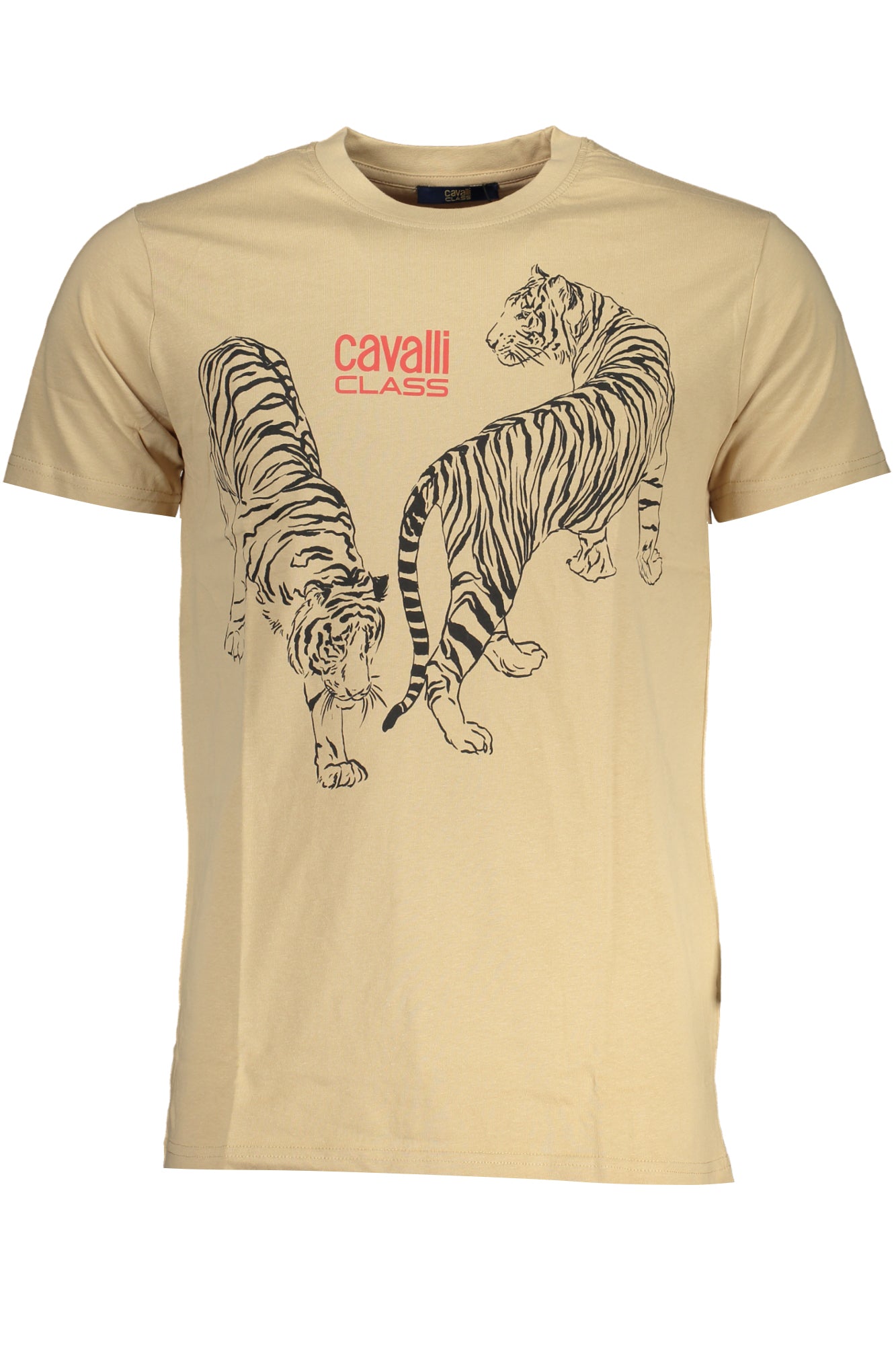 CAVALLI CLASS MENS SHORT SLEEVED T-SHIRT BEIGE