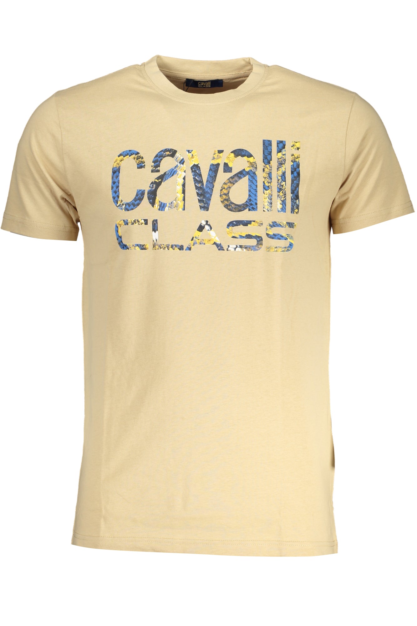CAVALLI CLASS MENS SHORT SLEEVED T-SHIRT BEIGE