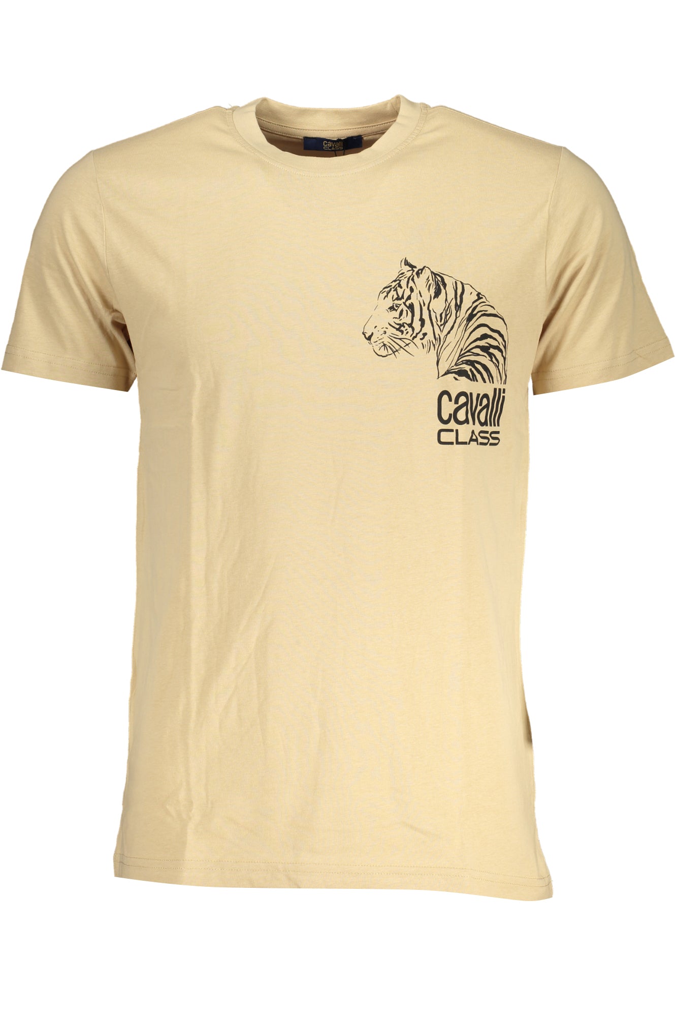 CAVALLI CLASS MENS SHORT SLEEVED T-SHIRT BEIGE