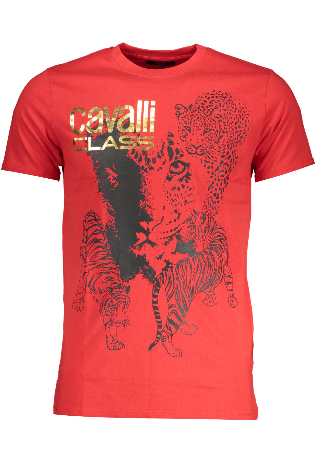 CAVALLI CLASS MENS SHORT SLEEVE T-SHIRT RED