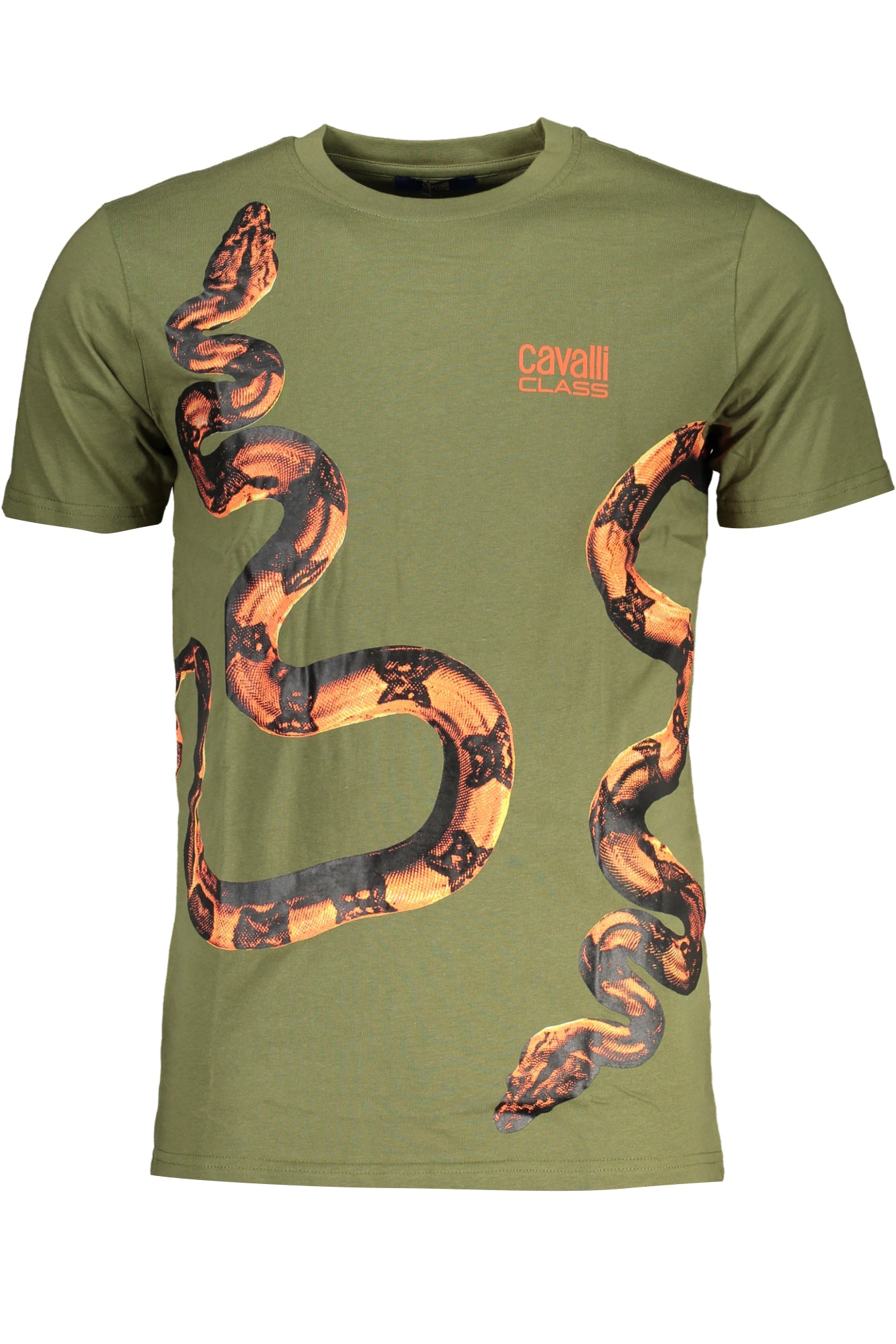 CAVALLI CLASS GREEN MENS SHORT SLEEVED T-SHIRT