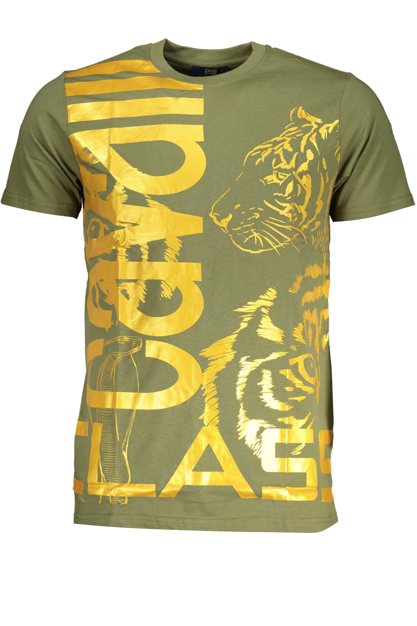 CAVALLI CLASS GREEN MENS SHORT SLEEVED T-SHIRT