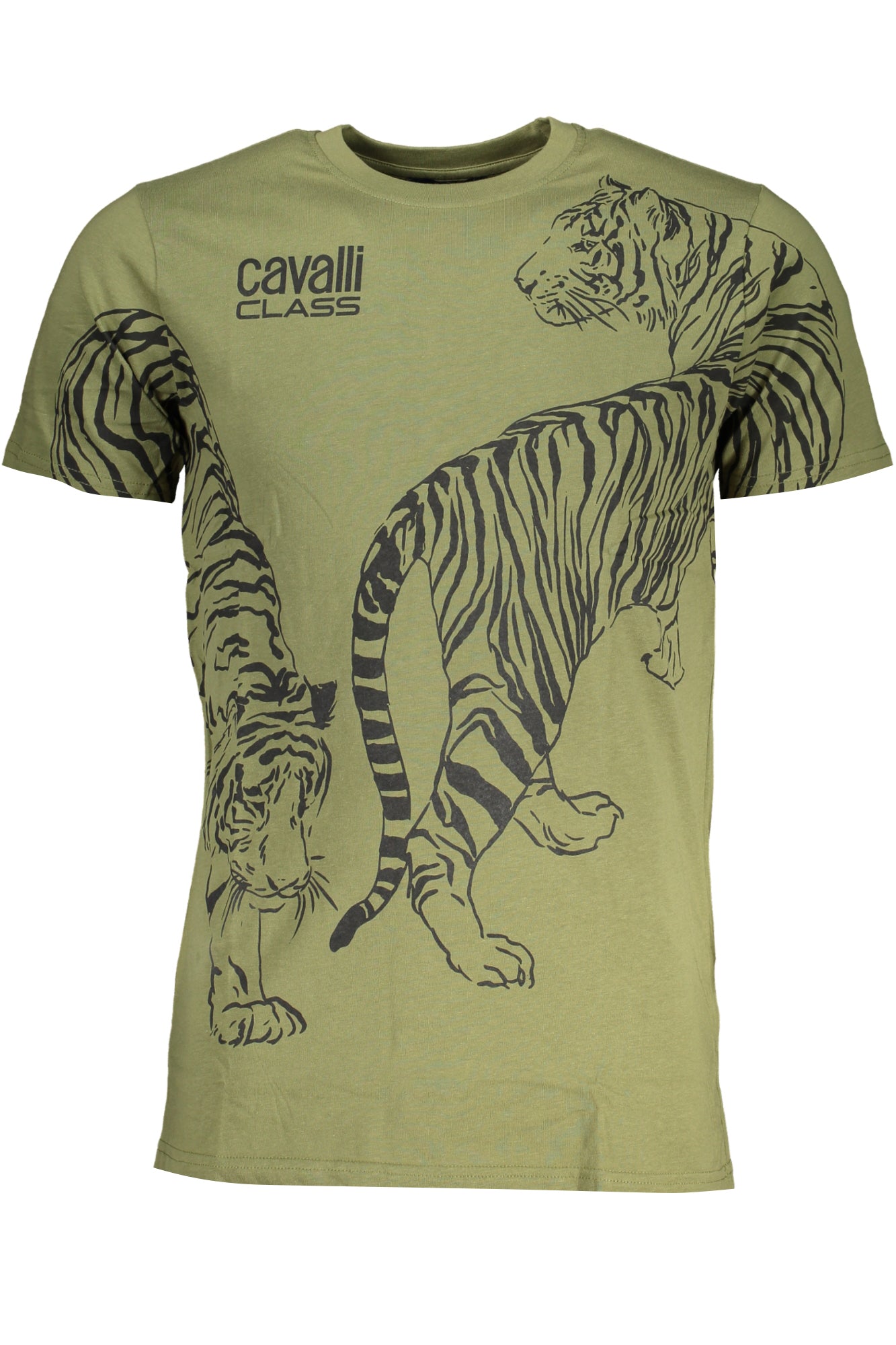 CAVALLI CLASS GREEN MENS SHORT SLEEVED T-SHIRT