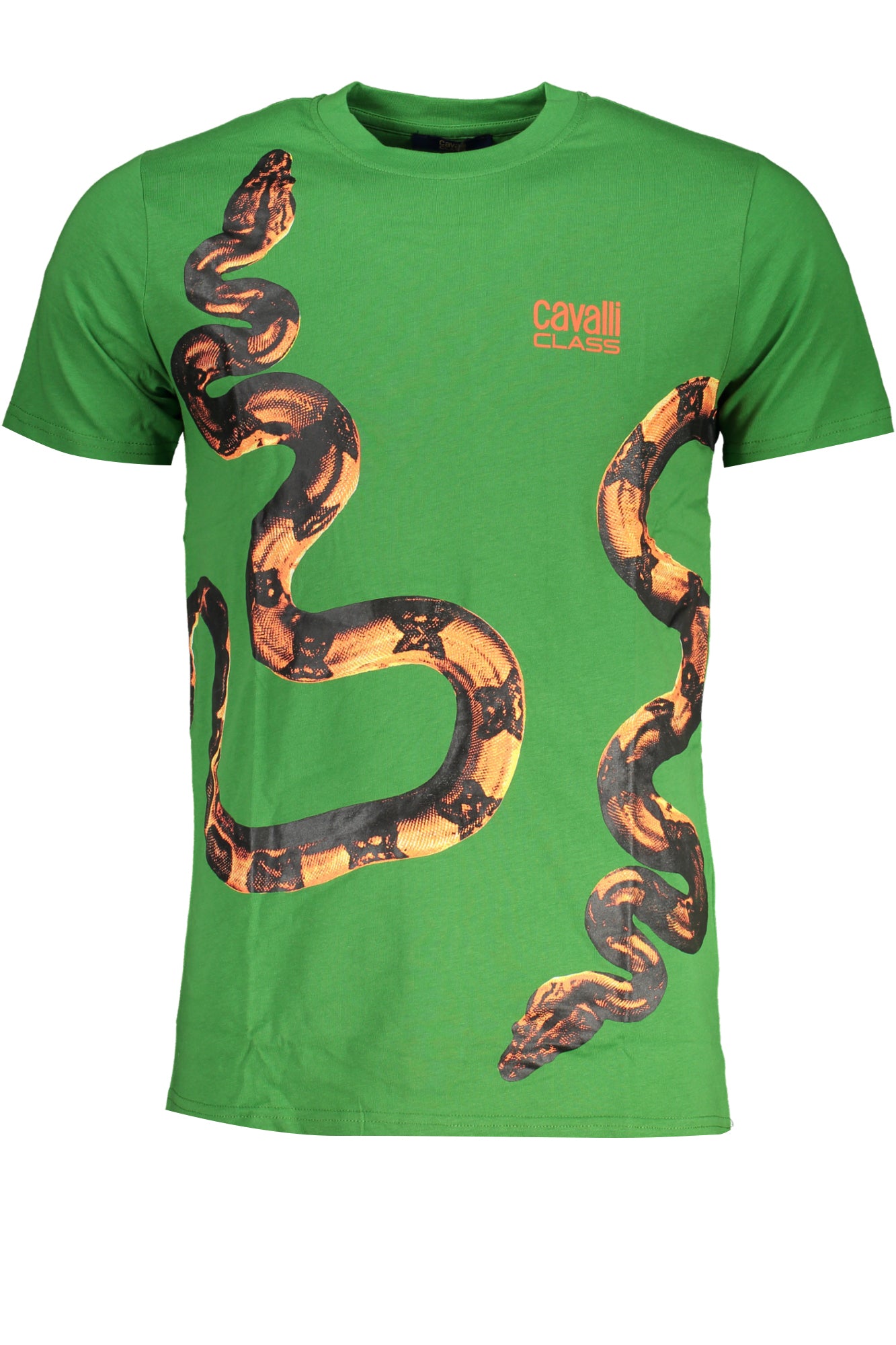 CAVALLI CLASS GREEN MENS SHORT SLEEVED T-SHIRT