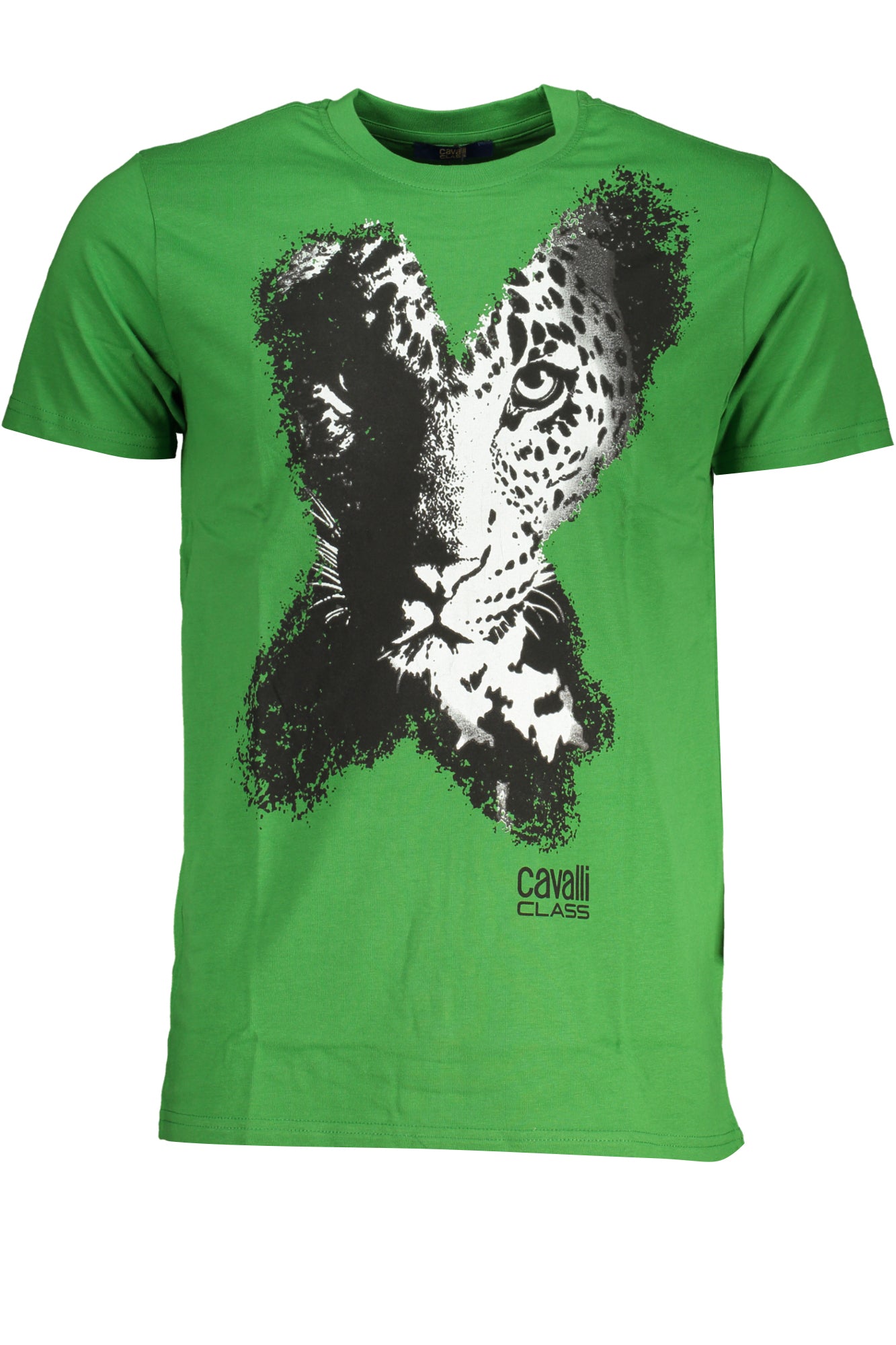 CAVALLI CLASS GREEN MENS SHORT SLEEVED T-SHIRT