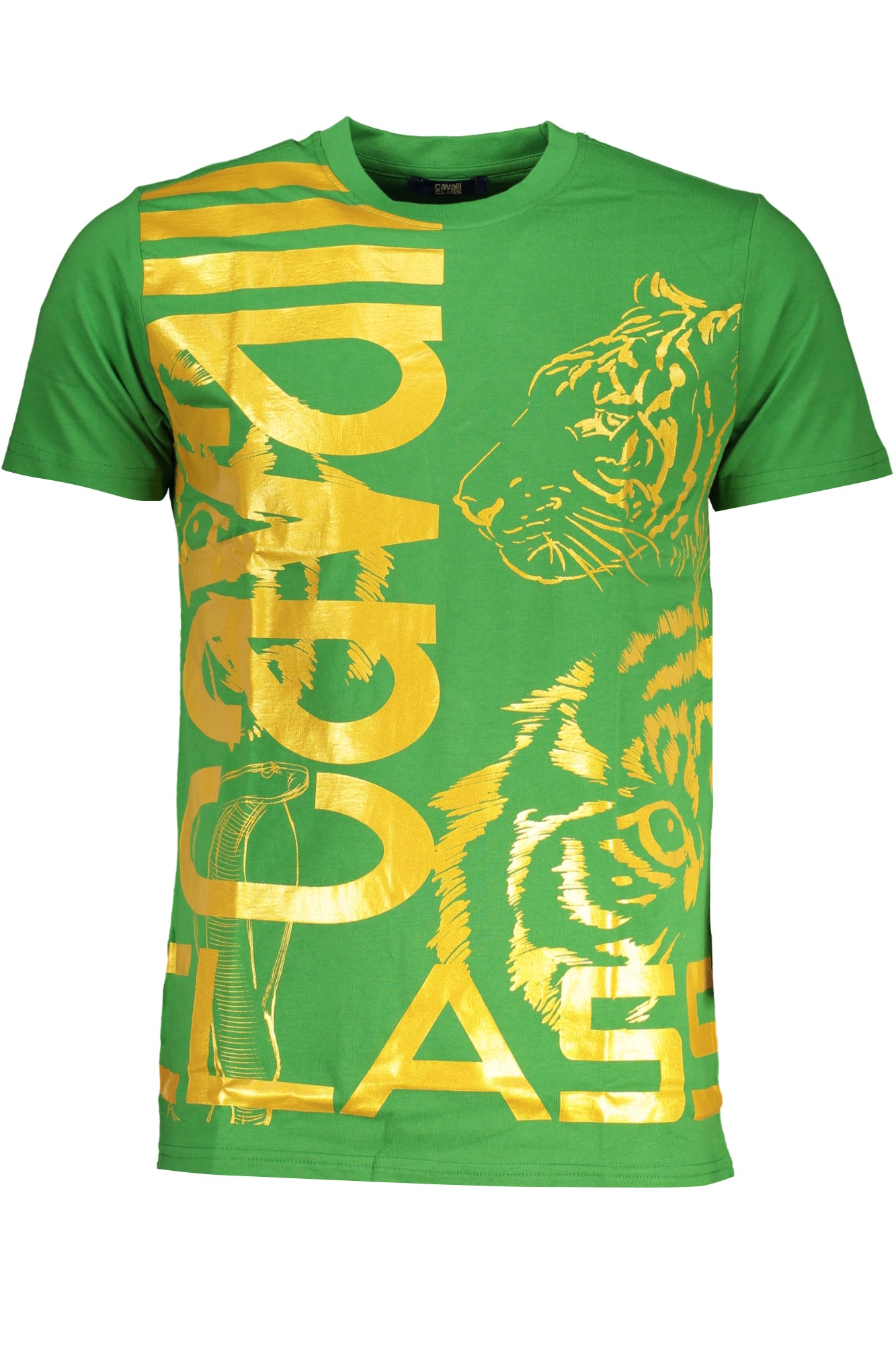 CAVALLI CLASS GREEN MENS SHORT SLEEVED T-SHIRT