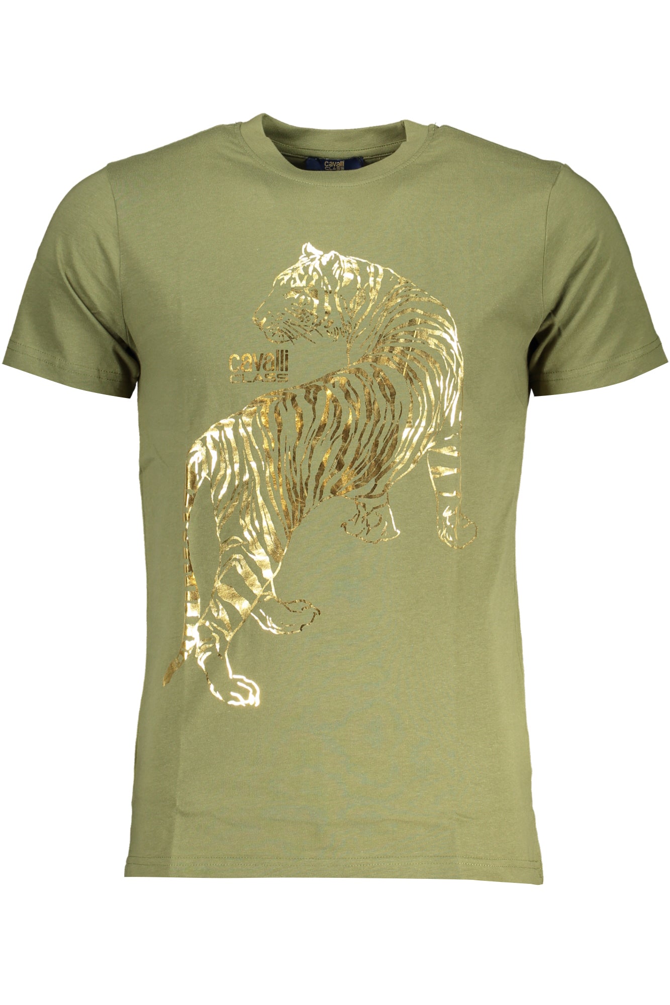 CAVALLI CLASS GREEN MENS SHORT SLEEVED T-SHIRT