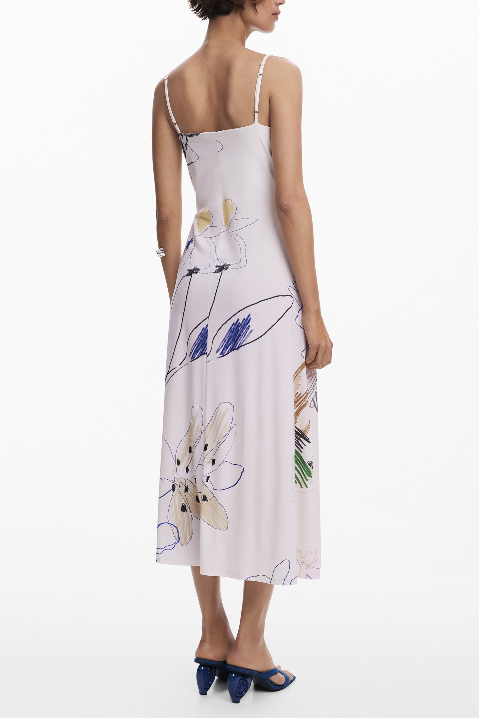 DESIGUAL WOMENS LONG DRESS WHITE