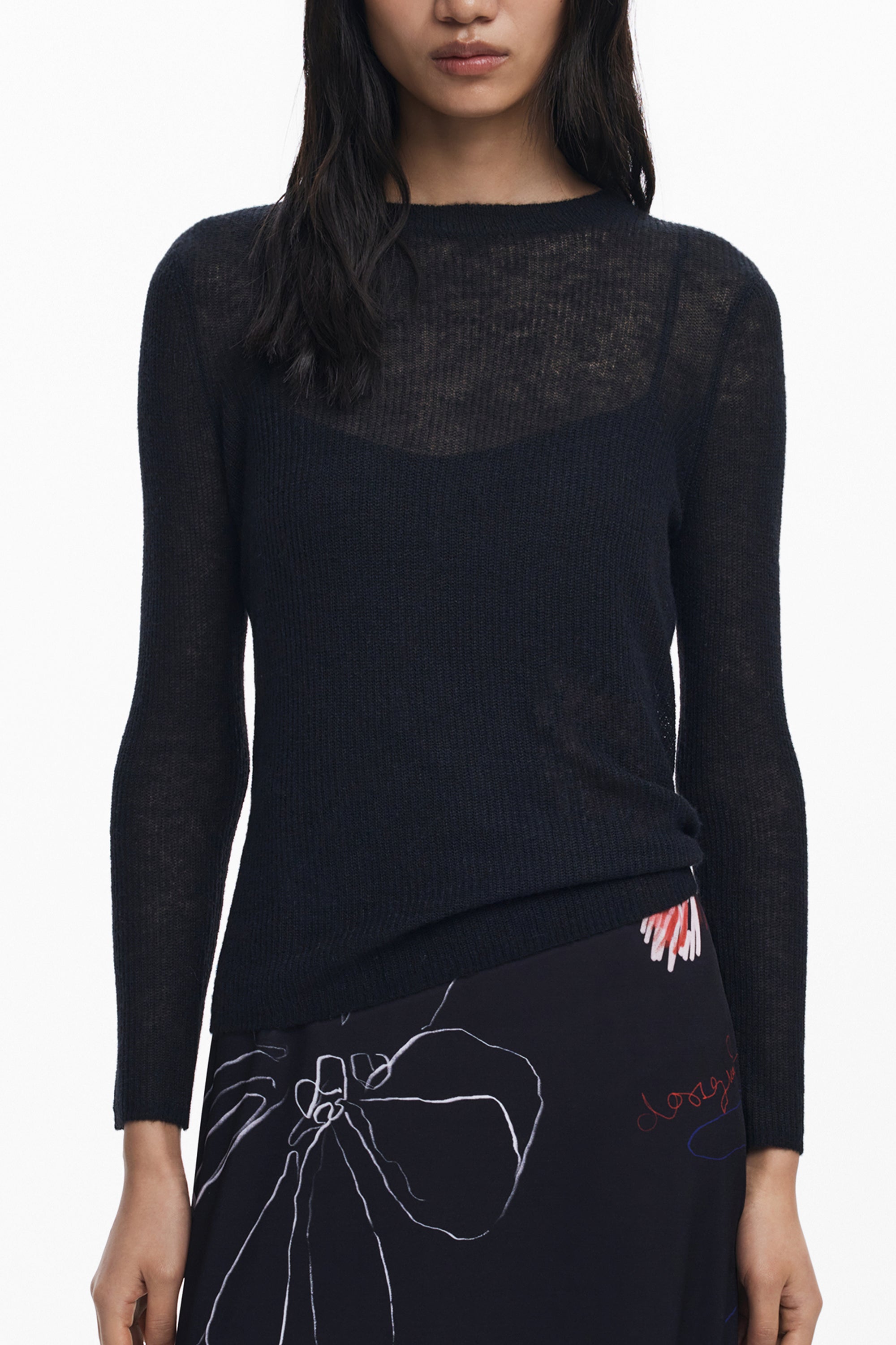 DESIGUAL WOMENS LONG BLACK DRESS