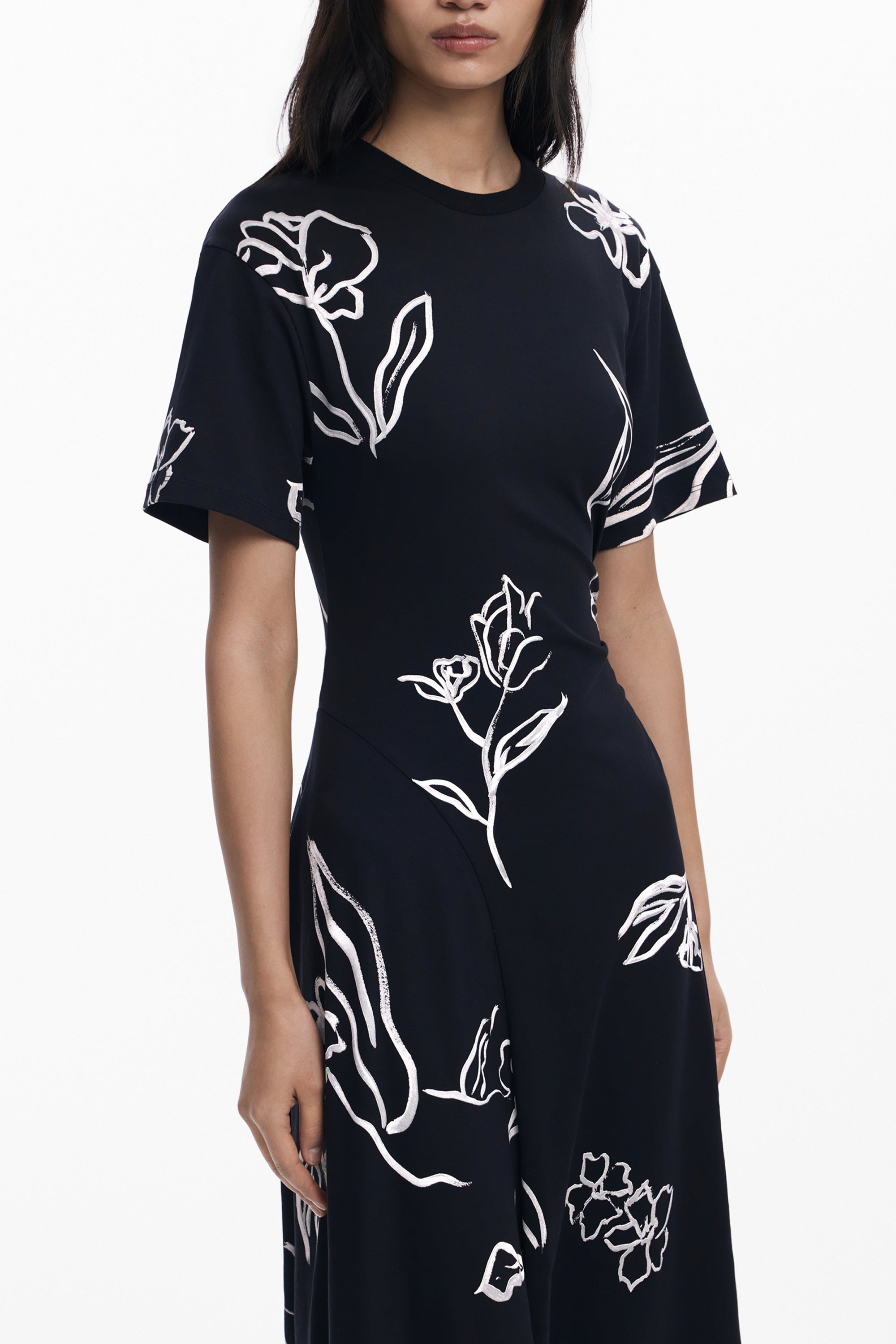DESIGUAL WOMENS LONG BLACK DRESS