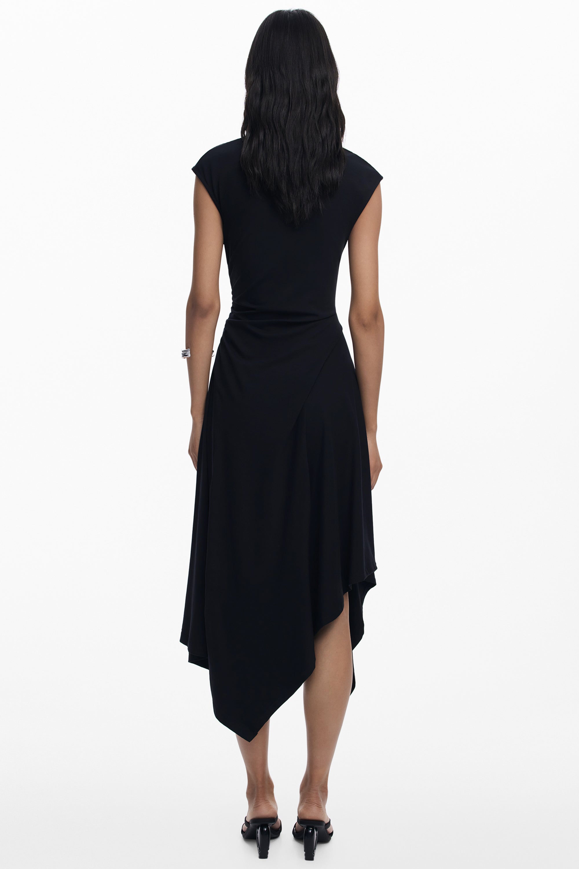 DESIGUAL WOMENS LONG BLACK DRESS