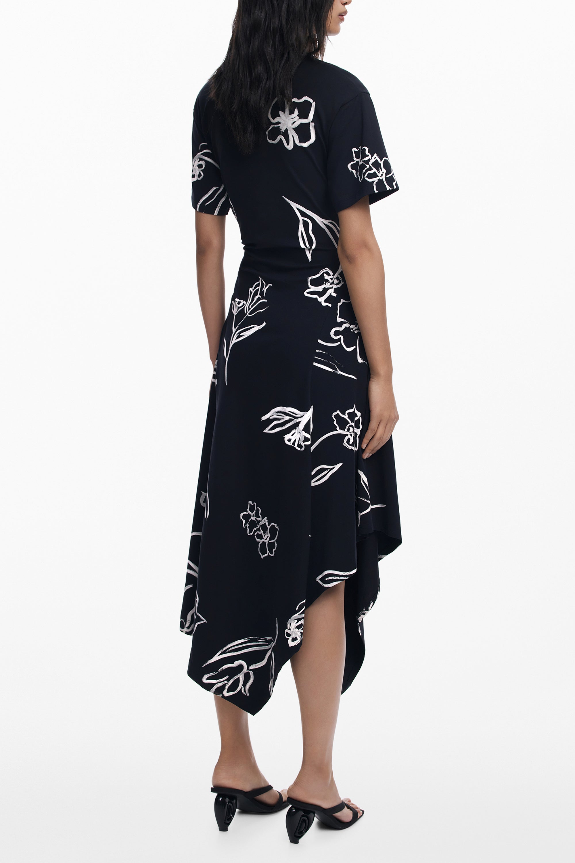 DESIGUAL WOMENS LONG BLACK DRESS